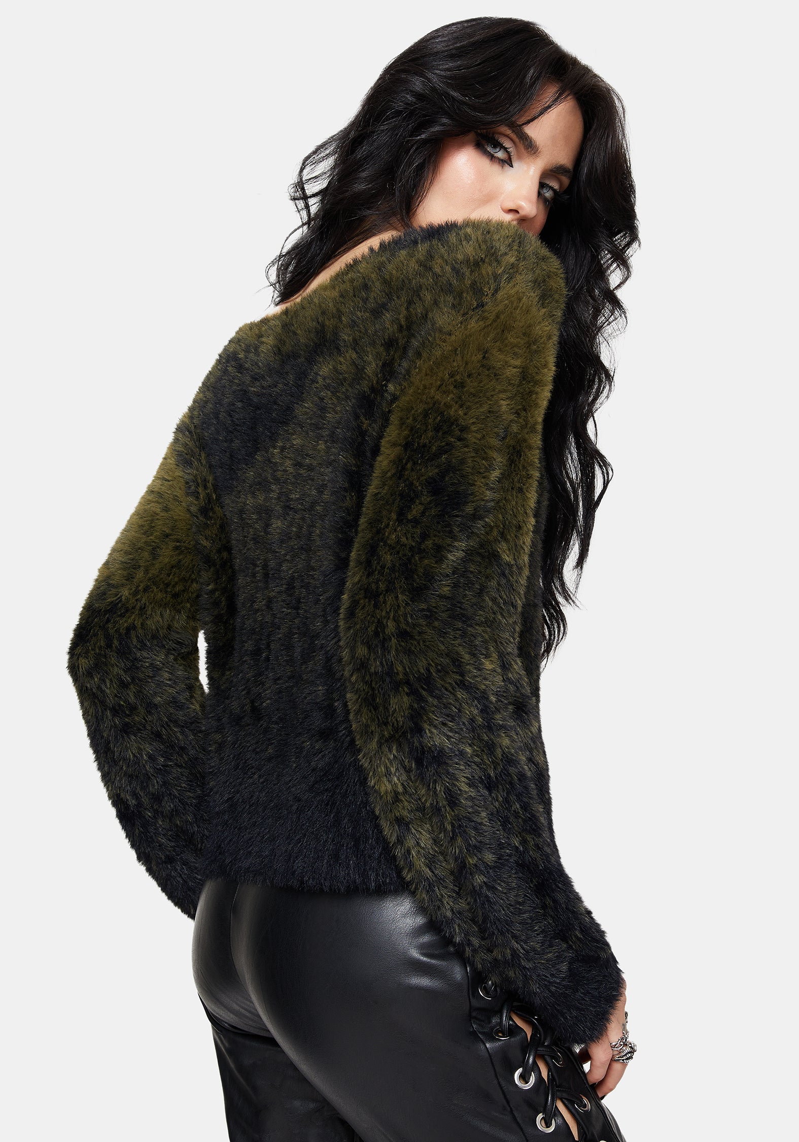 Maple Tie Dye Knit Sweater - Green - Image 3