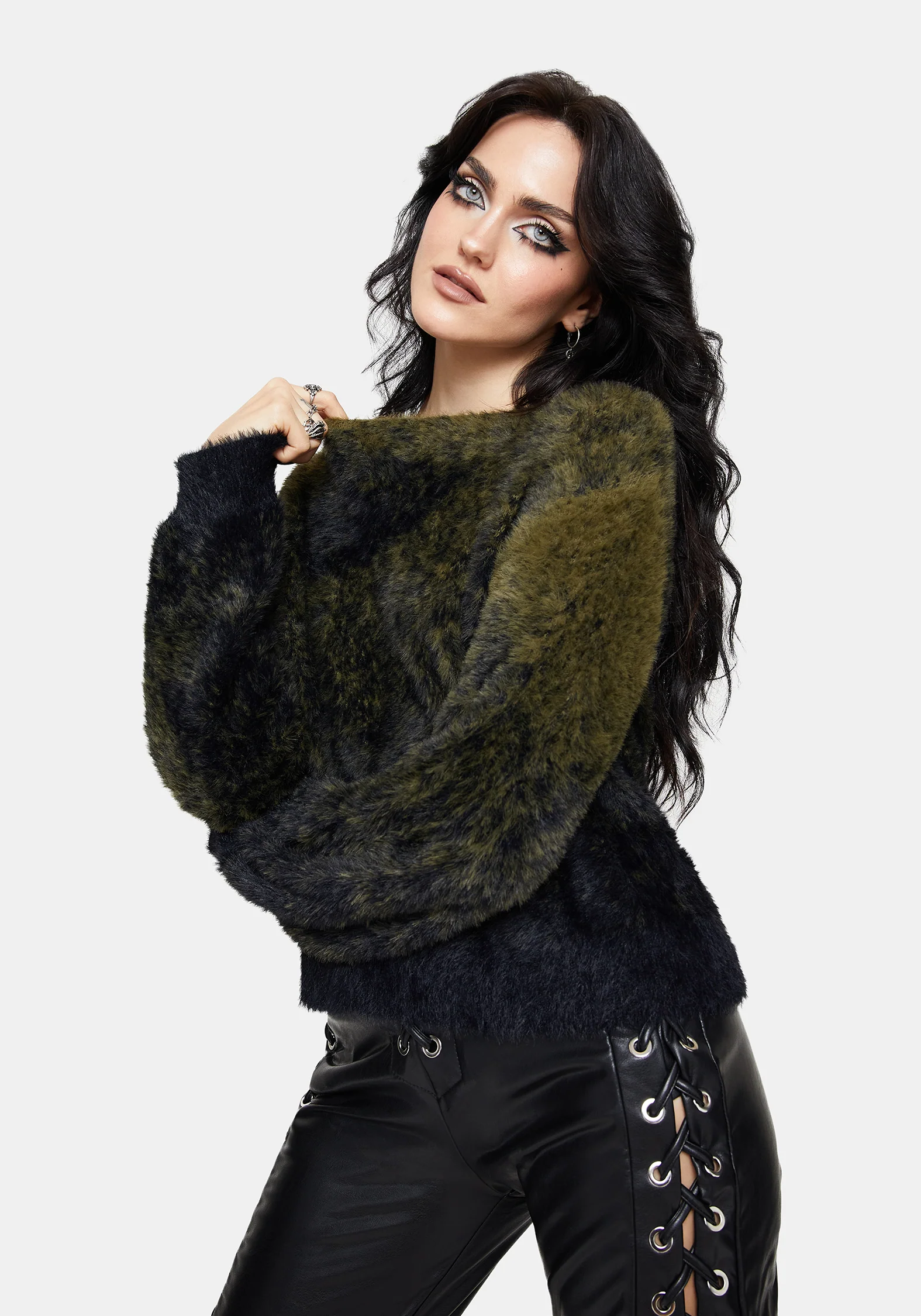 Maple Tie Dye Knit Sweater - Green - Image 4