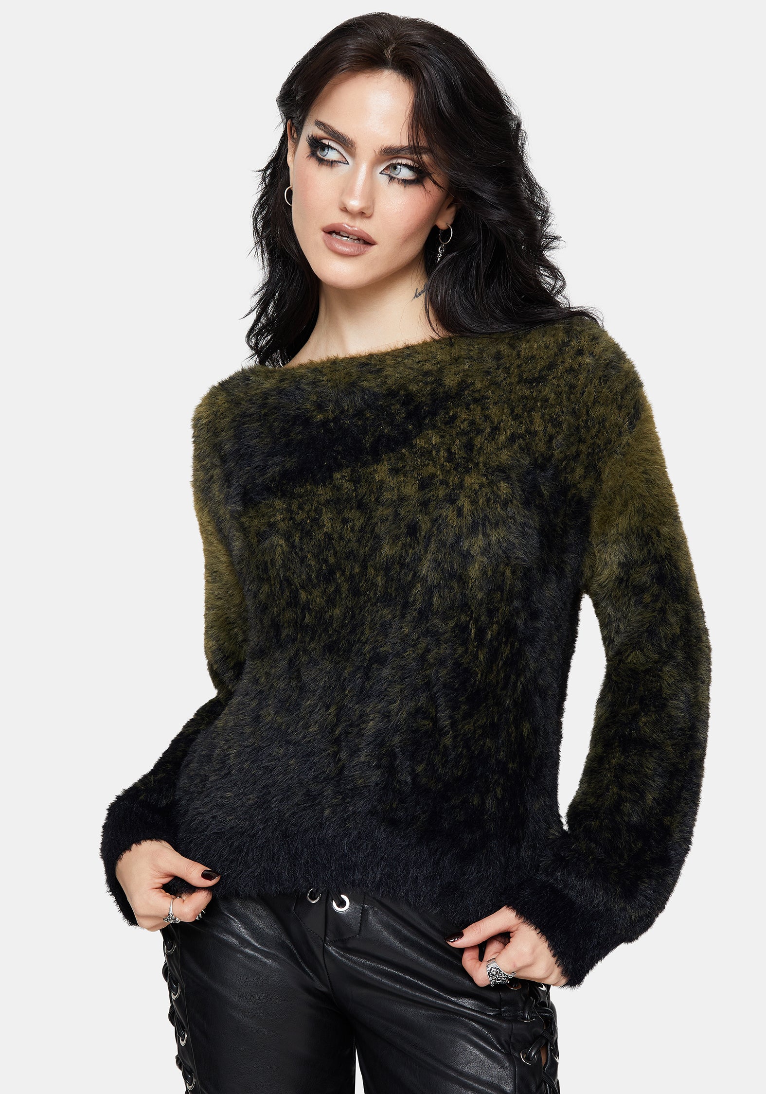 Maple Tie Dye Knit Sweater - Green - Image 5