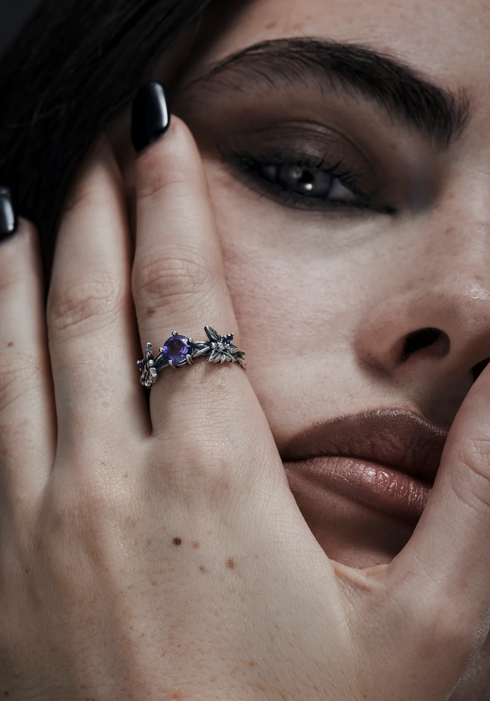 Maypole Sterling Silver Amethyst Fairy Ring - Image 4