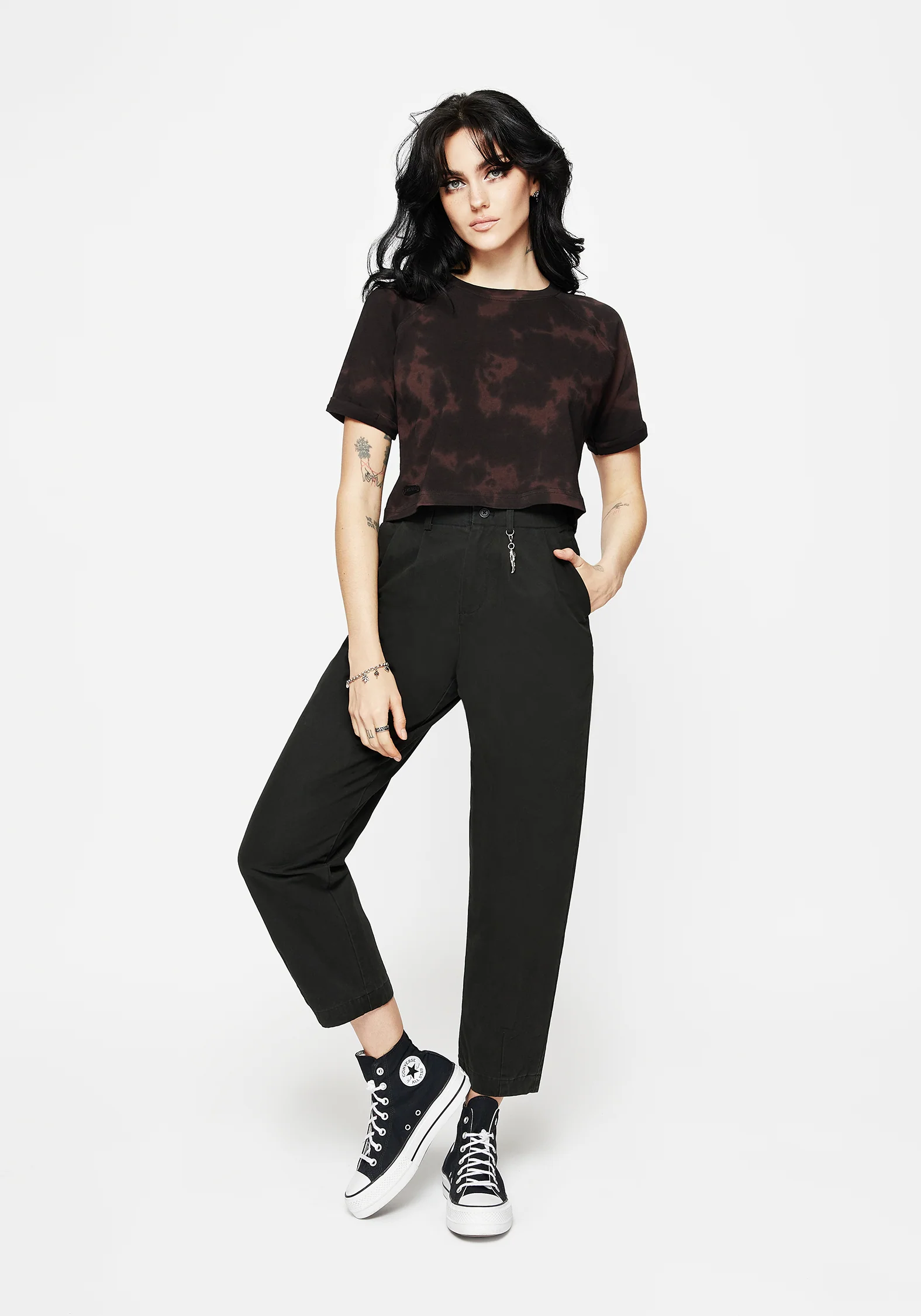 Mercury Tie Dye Boxy Crop Cotton Tee - Image 4