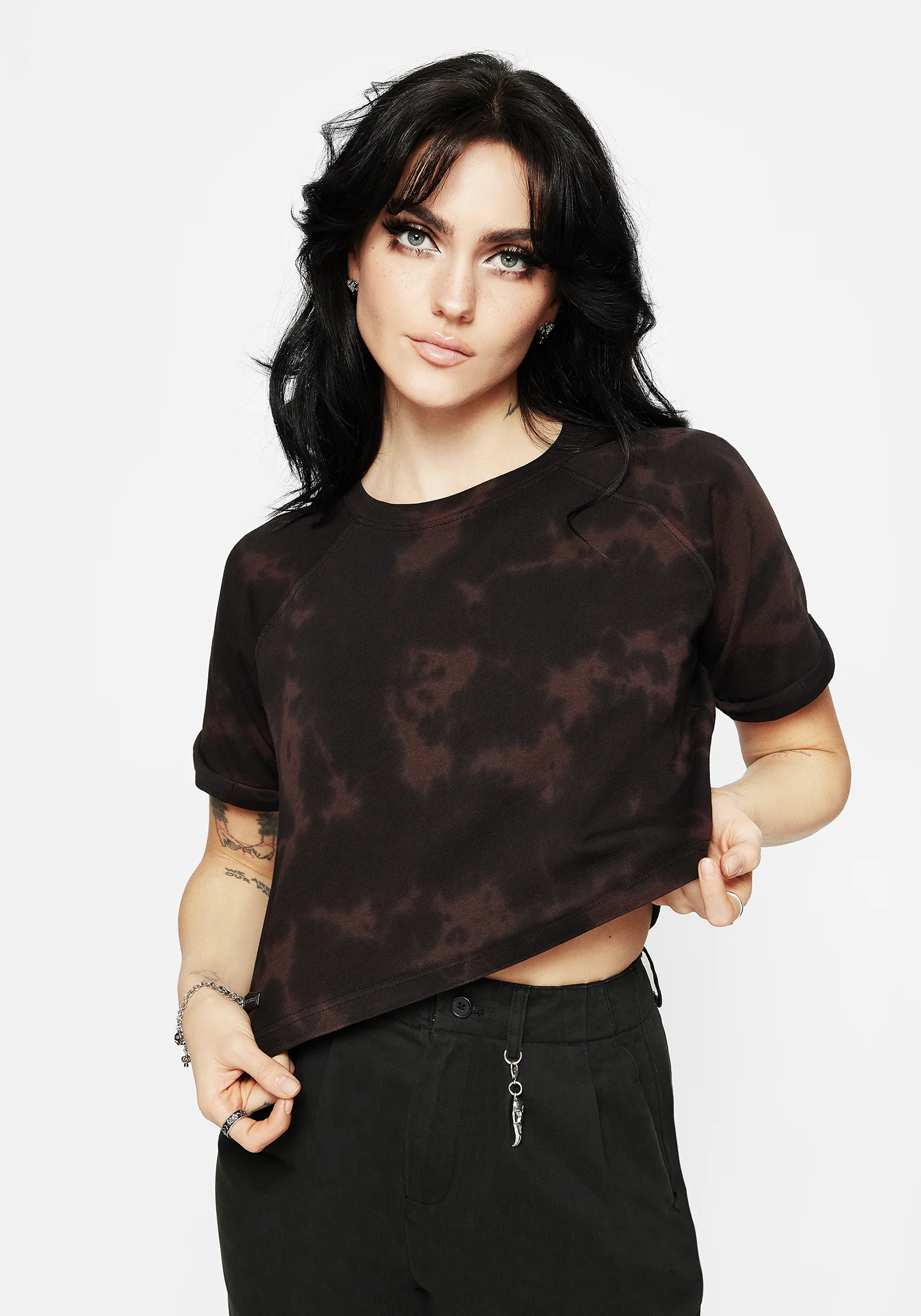 Mercury Tie Dye Boxy Crop Cotton Tee - Image 5