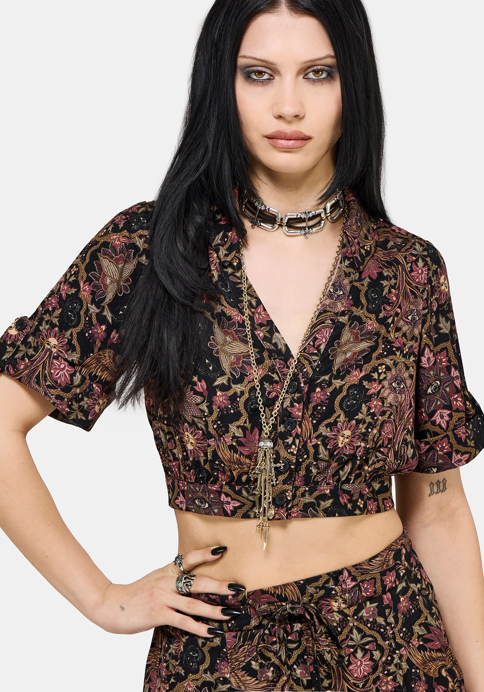 Mythos Print Crop Shirt - Image 3