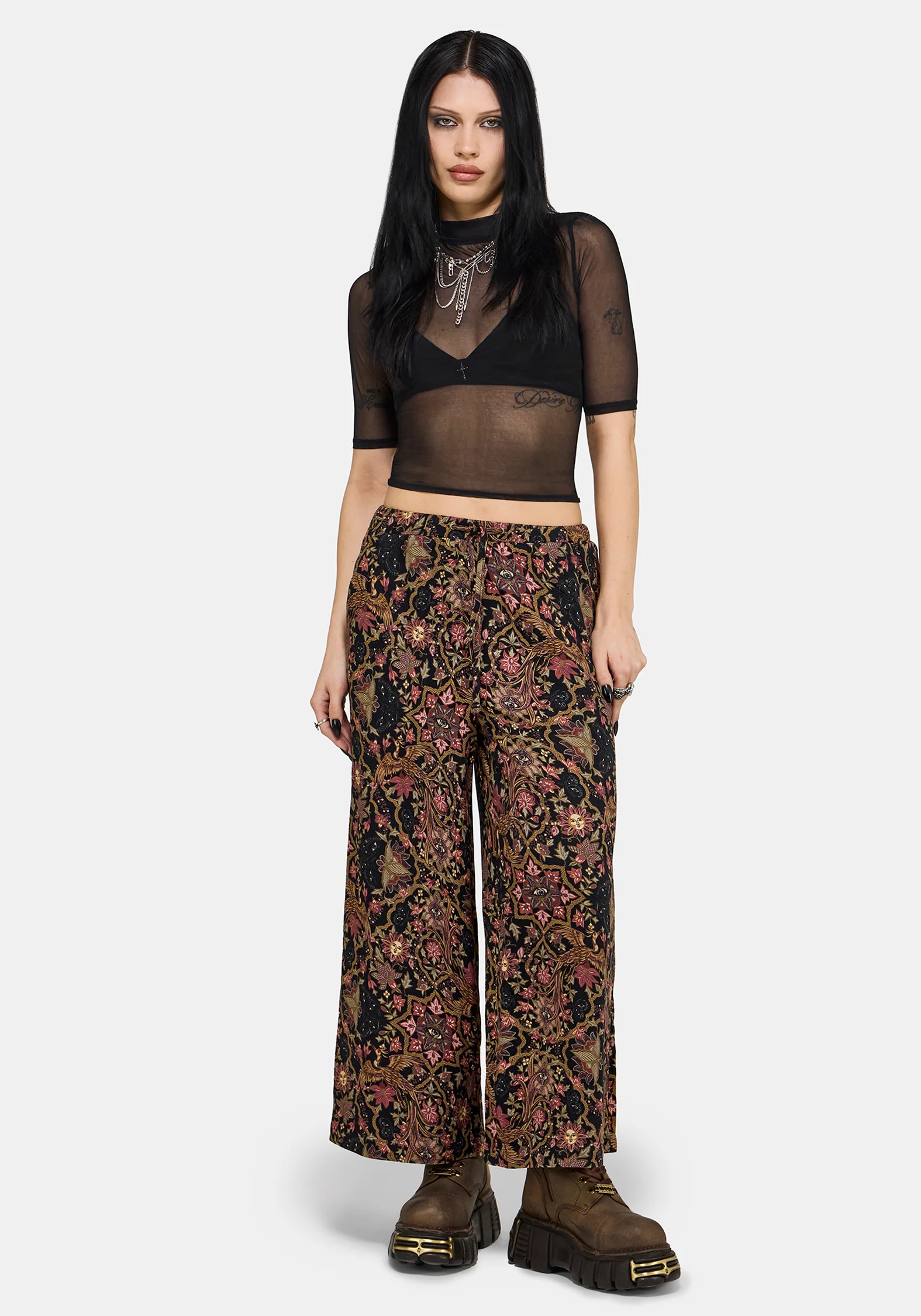 Mythos Print Wide Leg Culotte - Image 2
