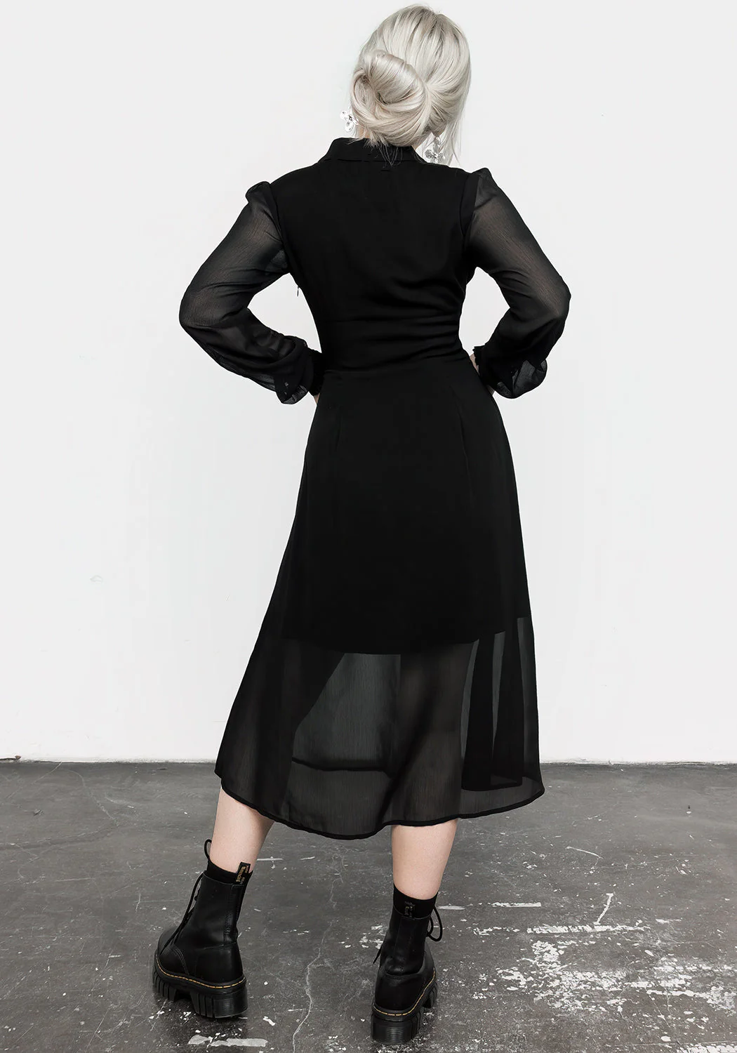 Nancy Sheer Midi Shirt Dress - Image 3