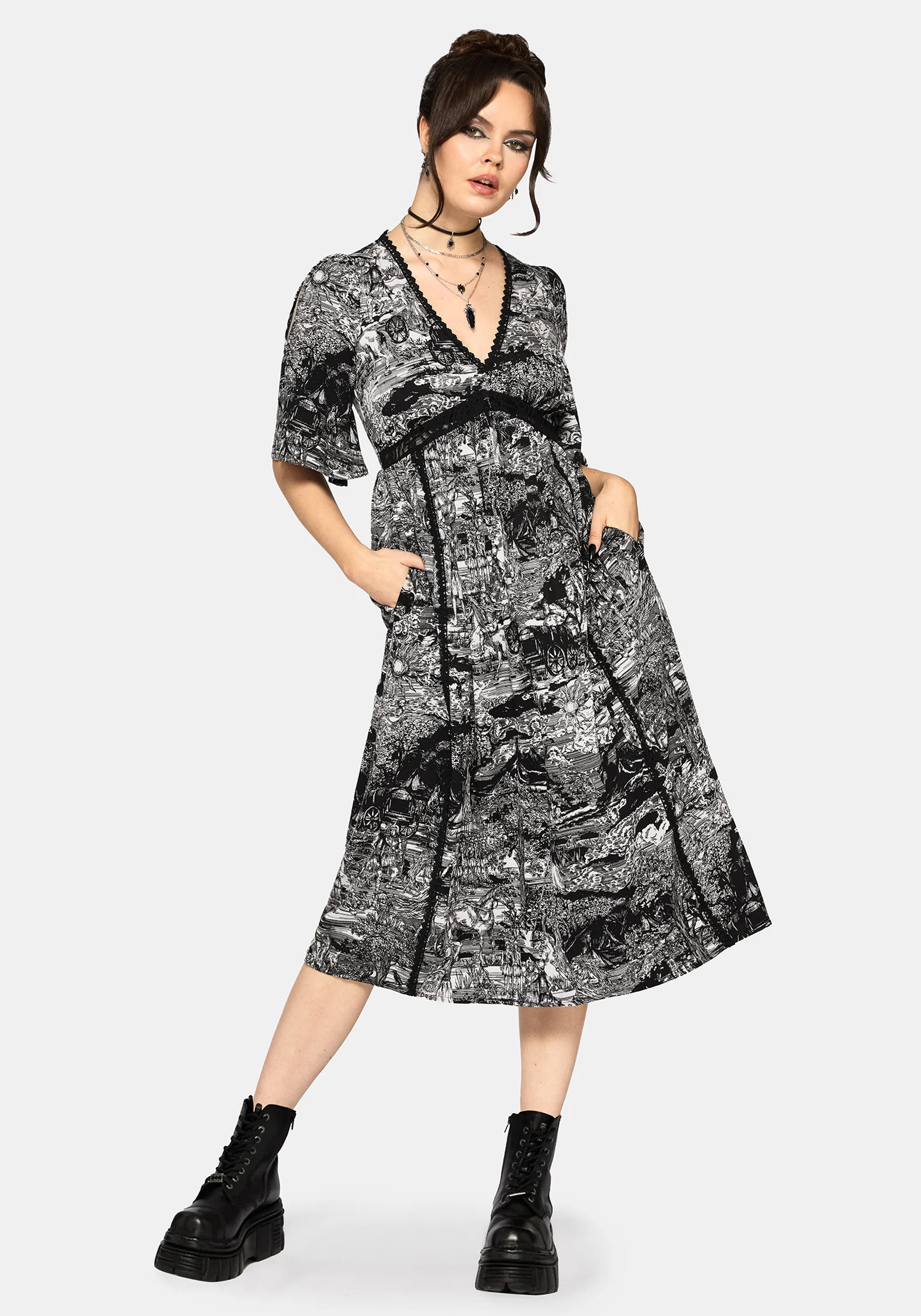 Nara Boudicca Printed Midi Dress