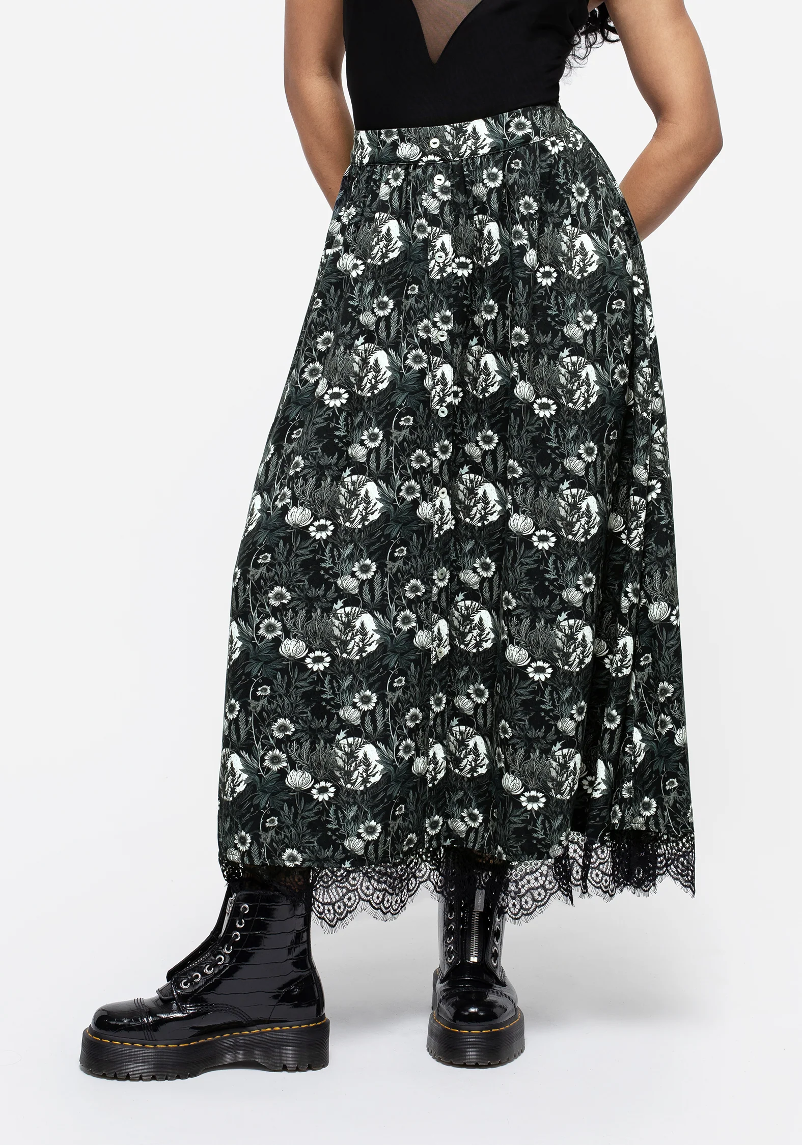 Nightbloom Button Front Midaxi Skirt - Image 6