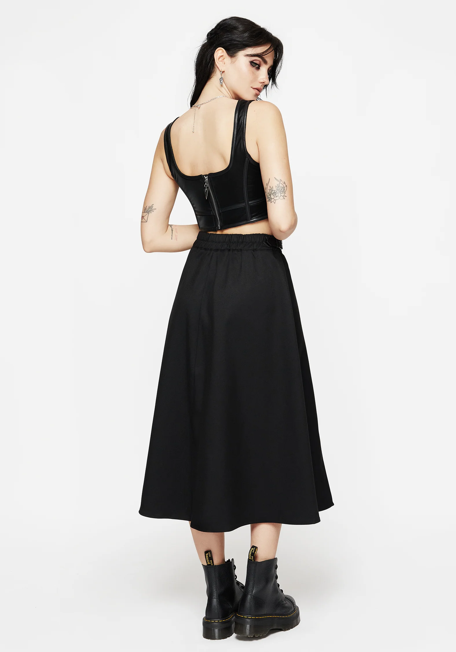 Nightingale Buckled Midi Skirt - Black - Image 3