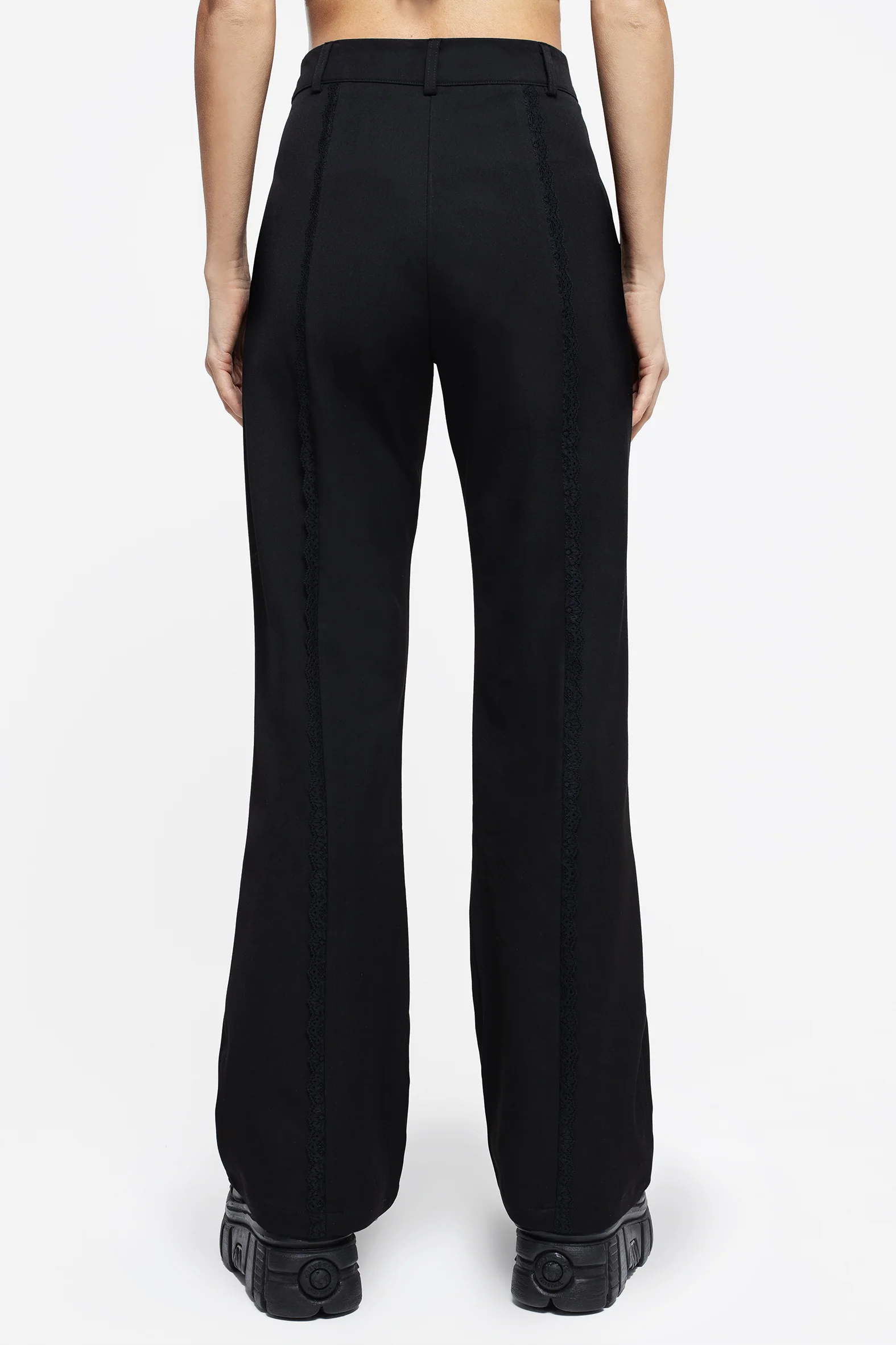 Nightlife Lace Trim Flared Trousers - Image 3