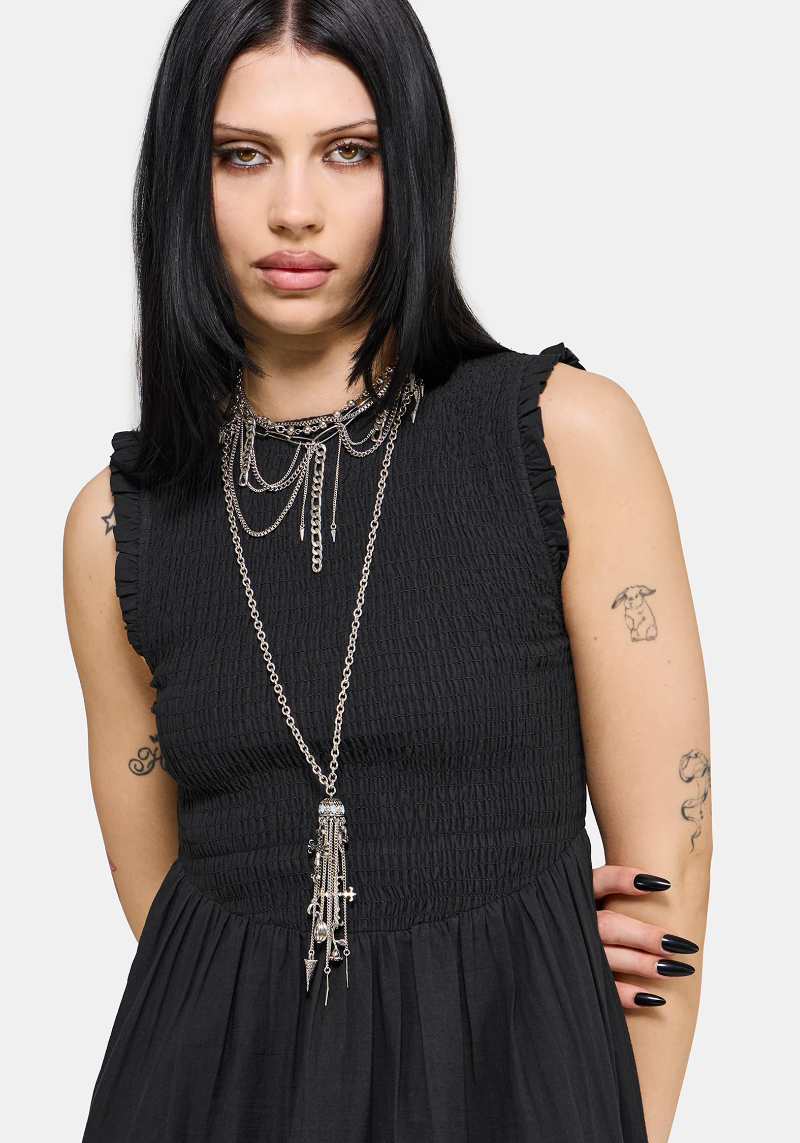 Noirette Broderie Midi Dress - Image 3