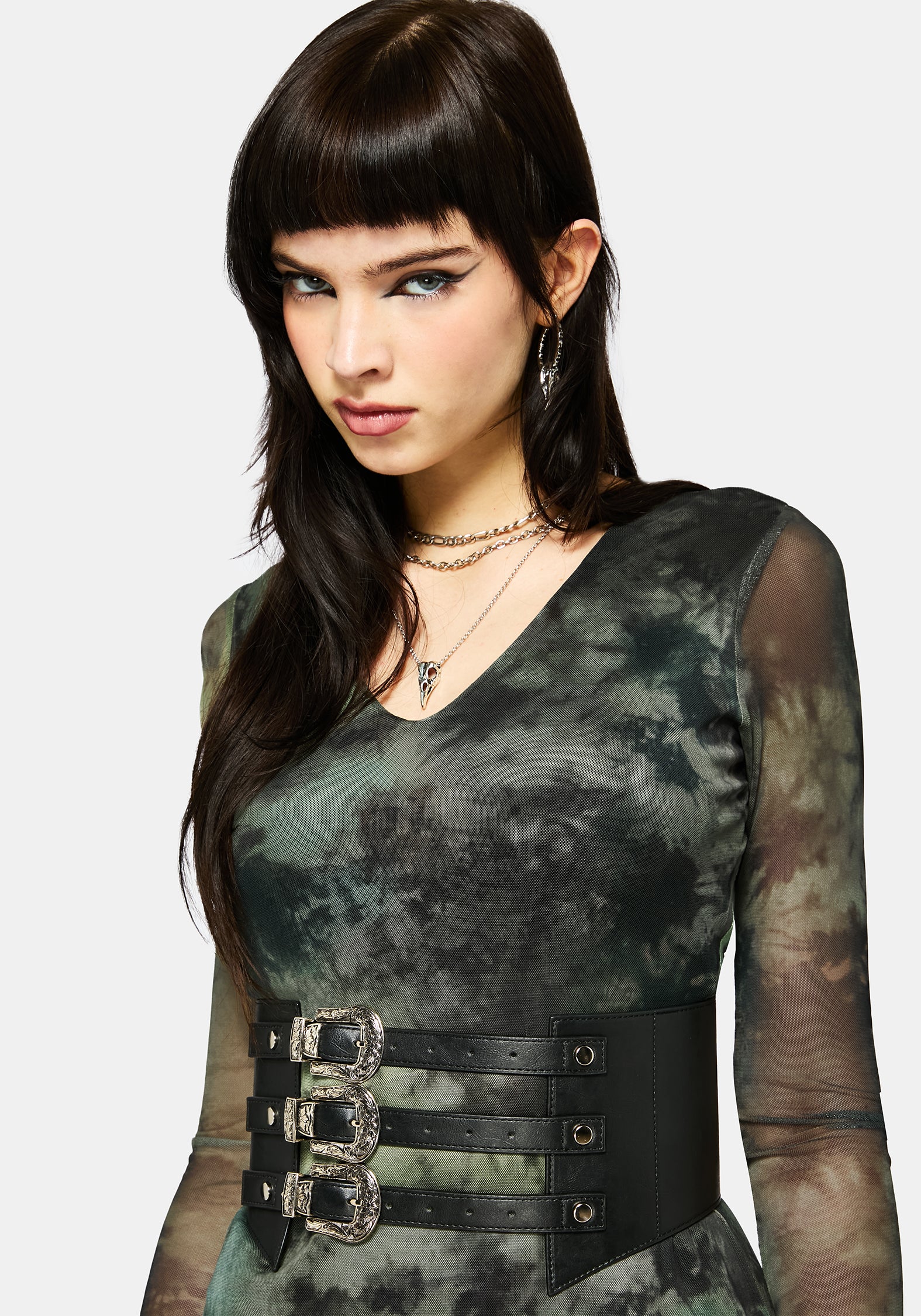 Nova Mesh Long Sleeve Tie Dye Maxi Dress - Image 2
