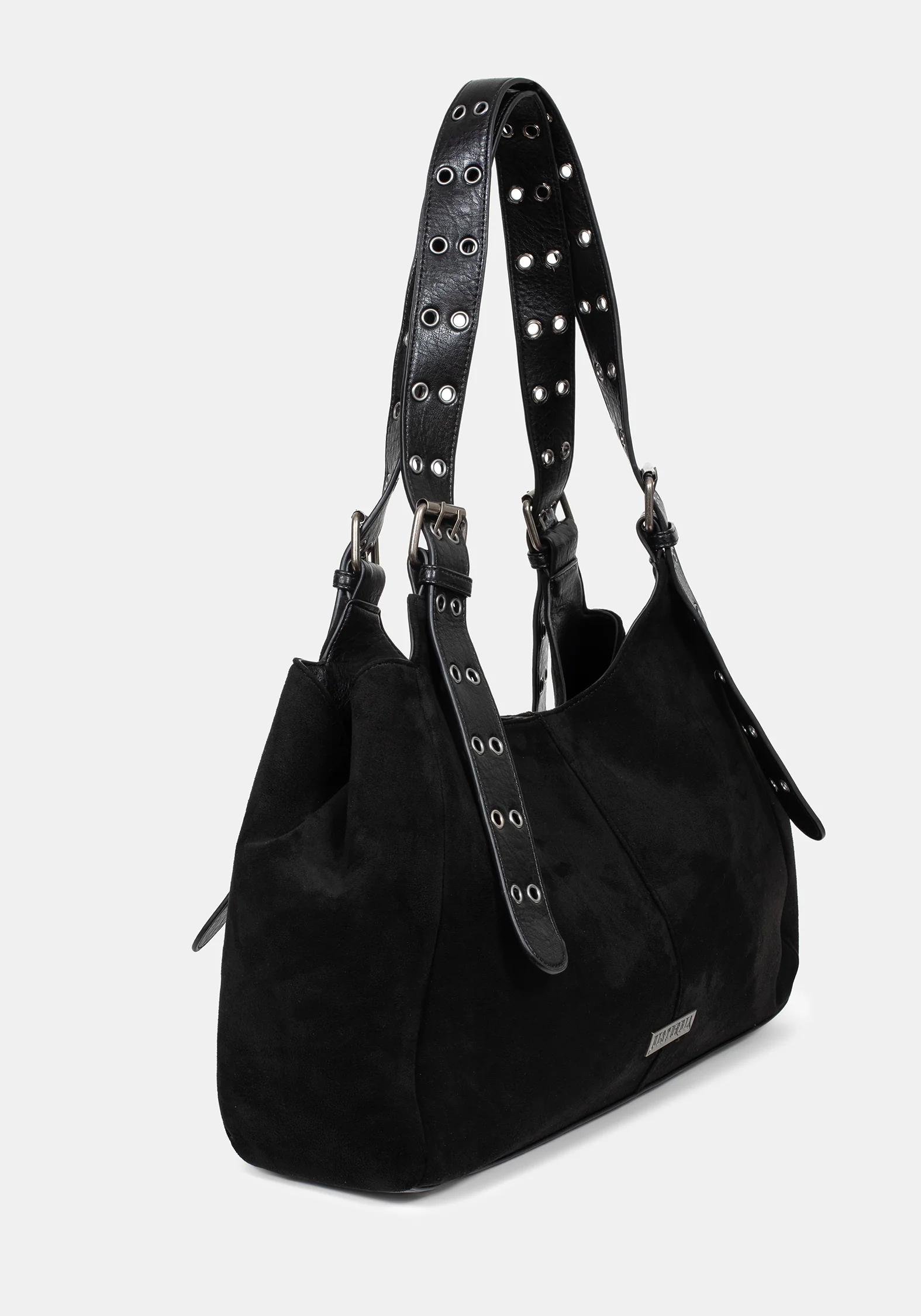 Ophelia Black Belted Shoulder Bag - Image 6