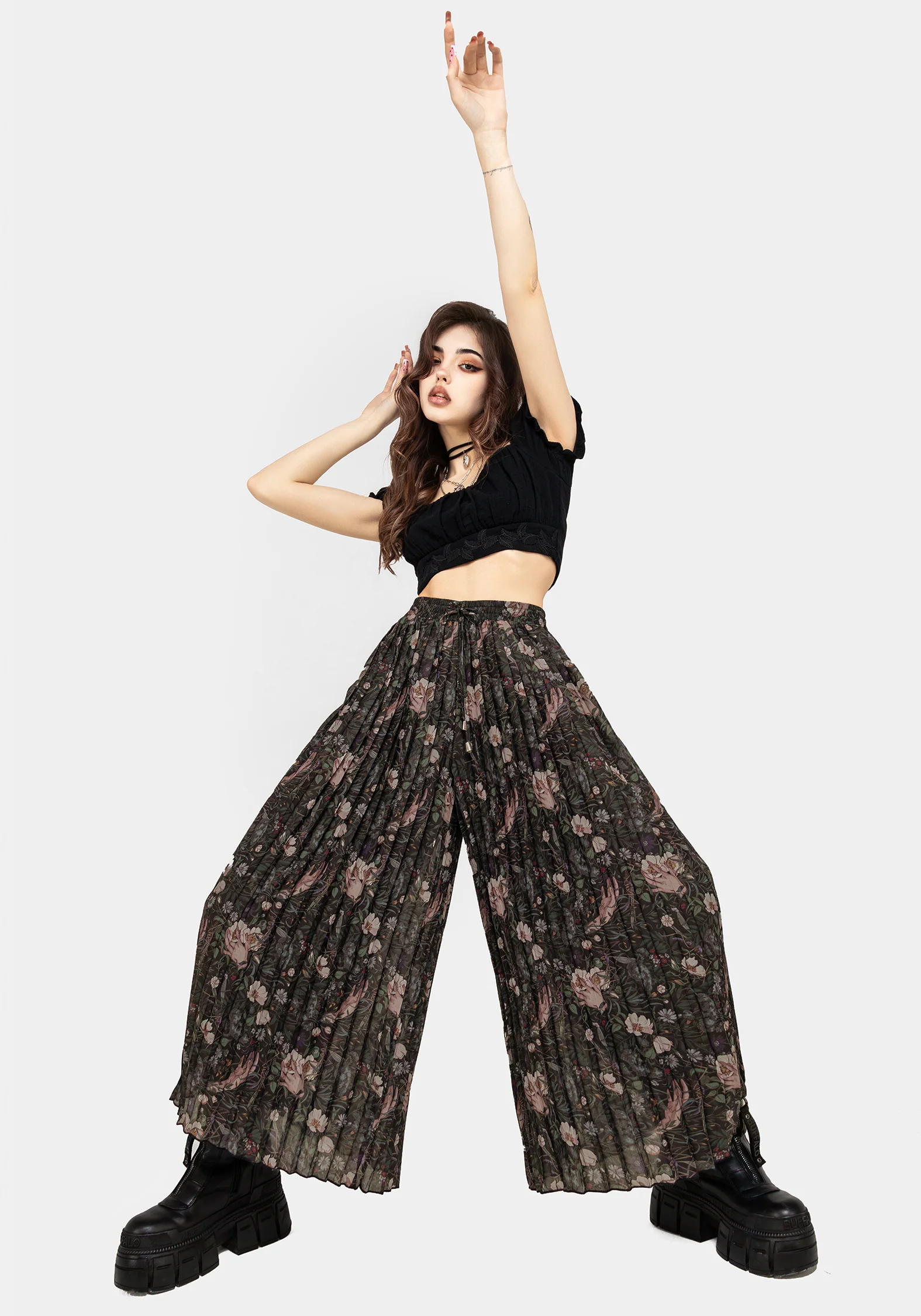 Ophelia Pleated Chiffon Culottes - Image 7