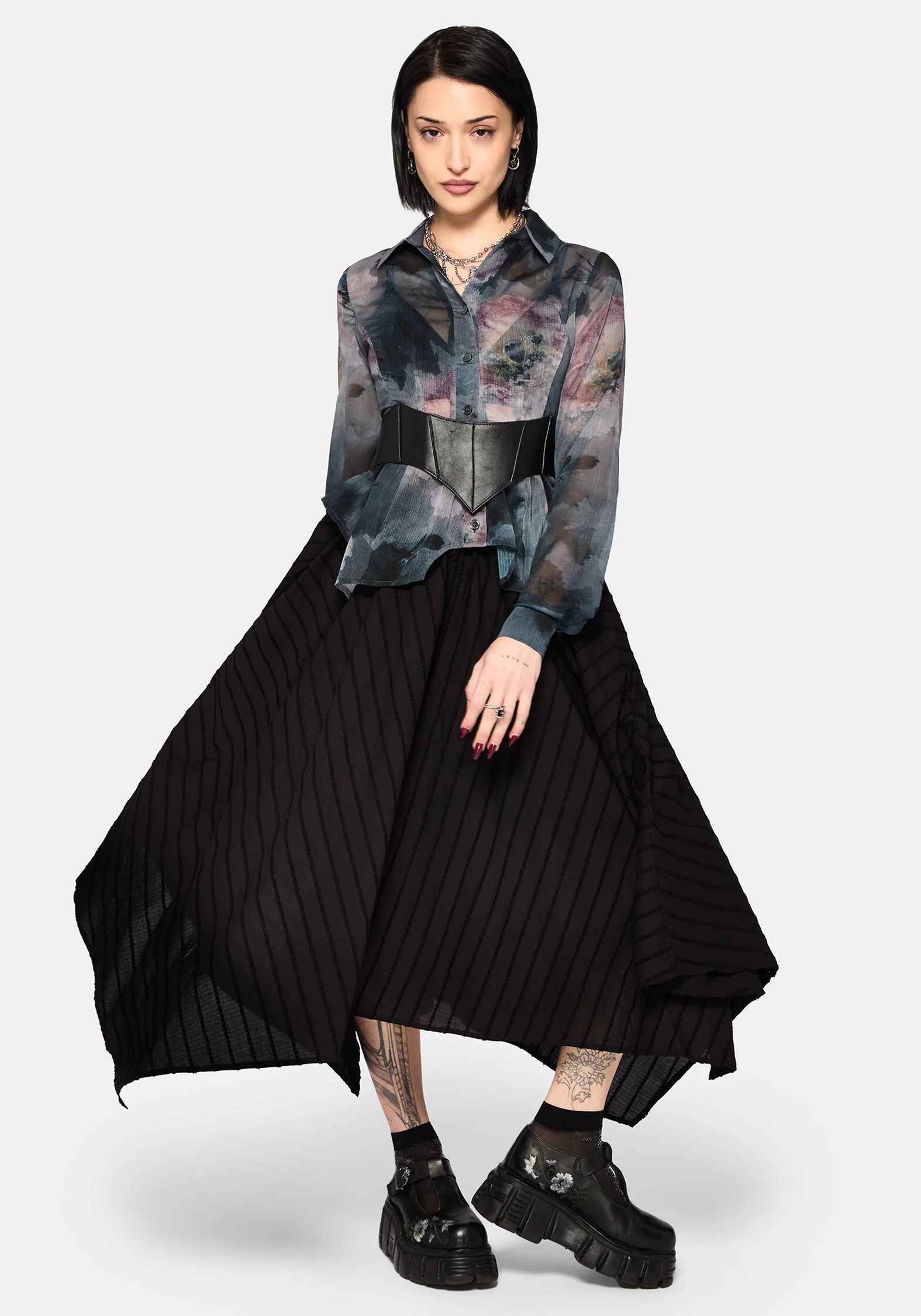 Ophelie Chiffon Printed Cinch Shirt - Image 3