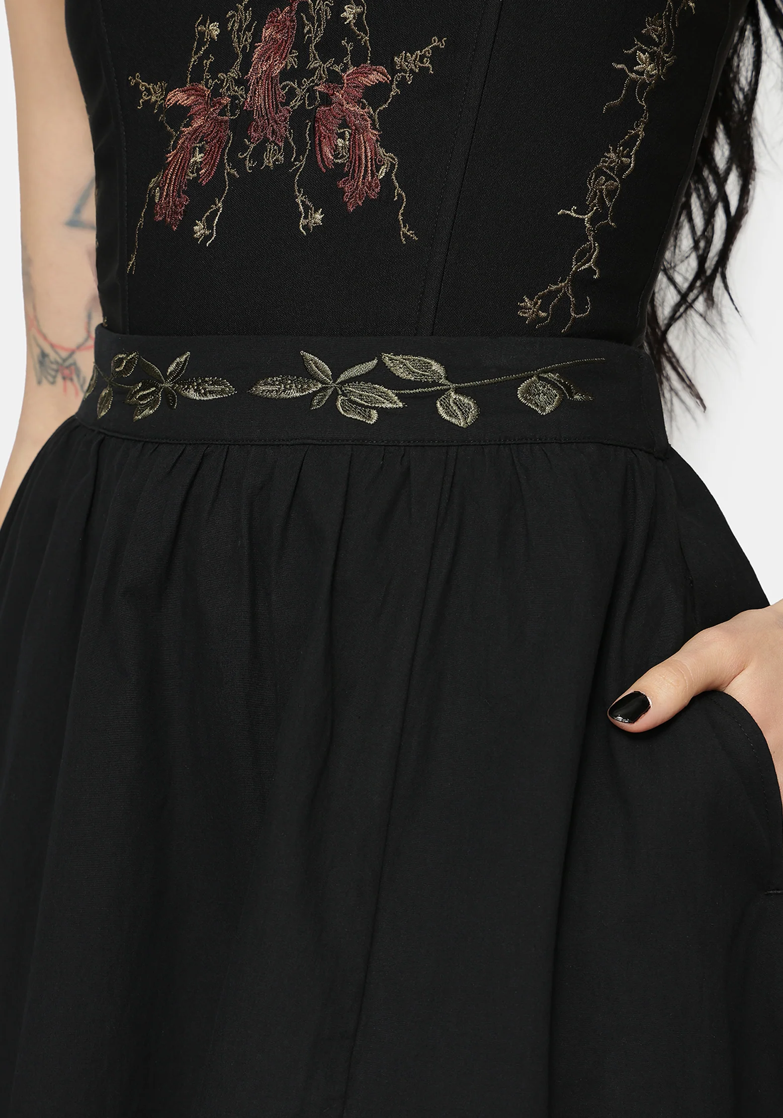 Orena Bat Embroidered Midaxi Skirt - Image 6