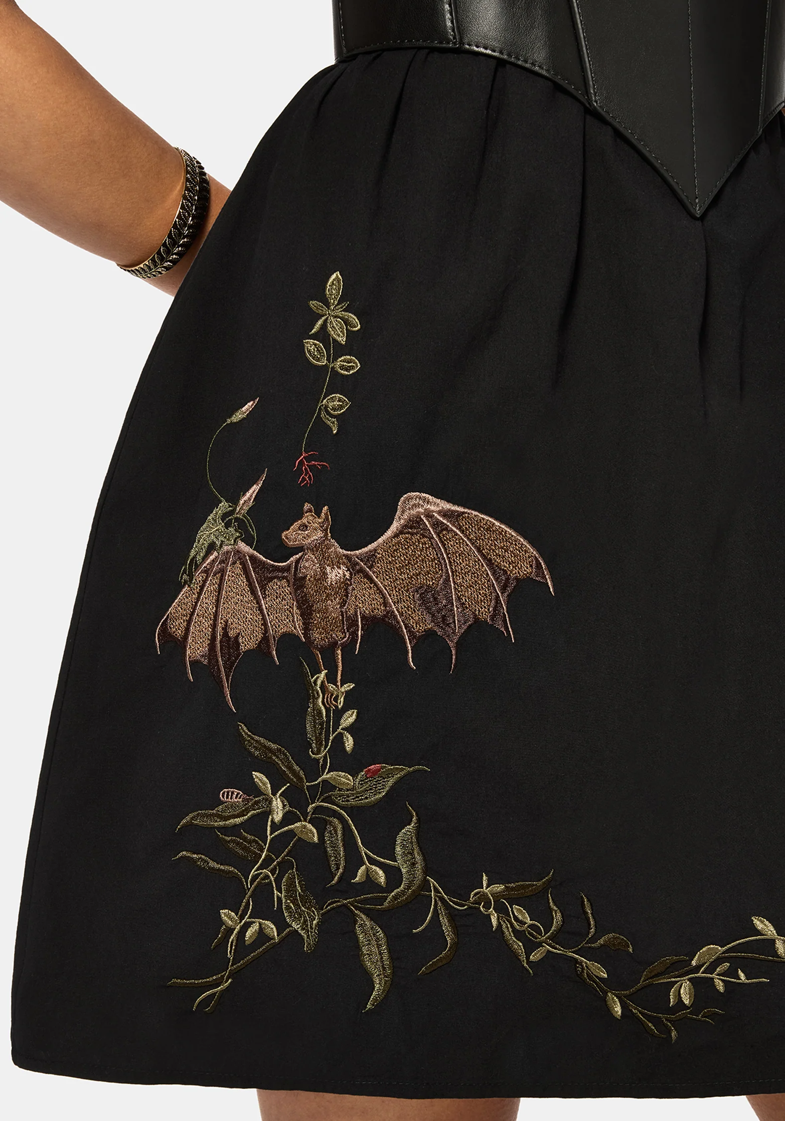 Orena Bat Embroidered Mini Dress - Image 2