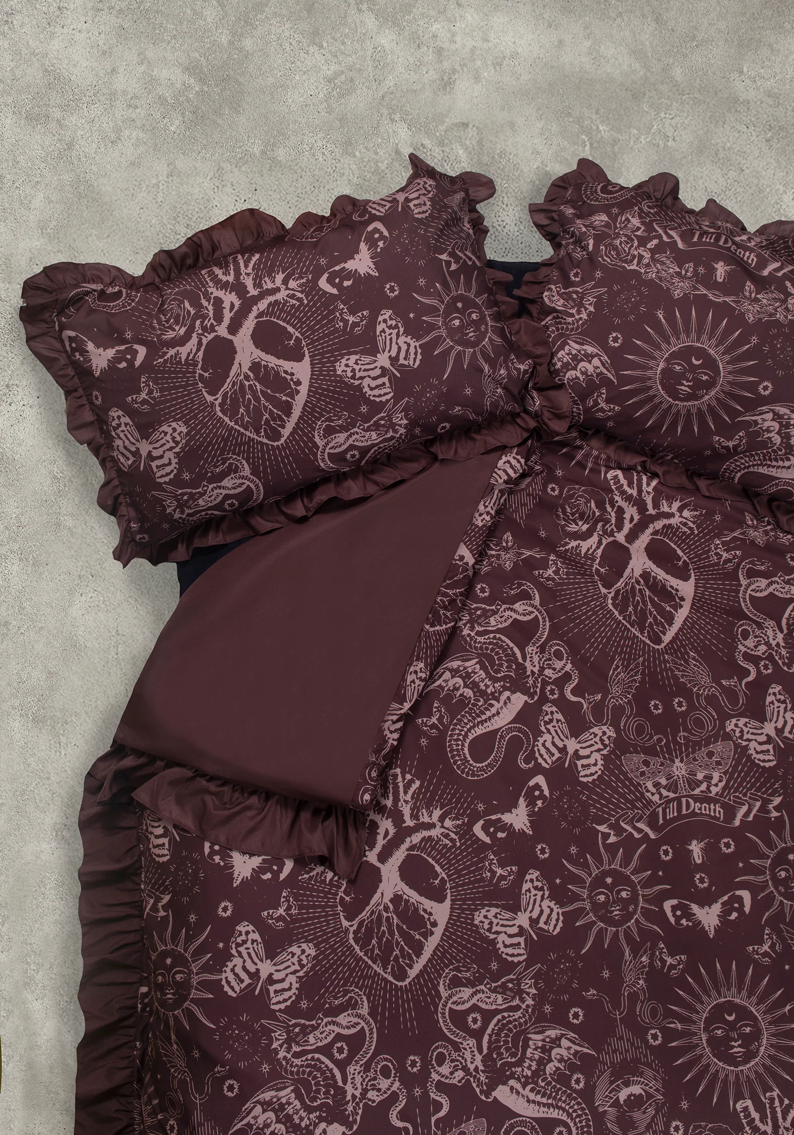 Paramour Frilled Edge Tattoo Print Bedding Set (US Queen) - Image 2