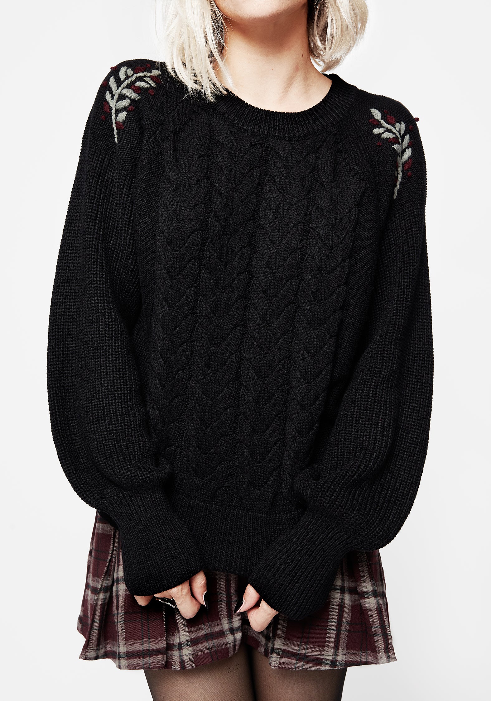Patrice Embroidered Cable Knit Sweater - Image 5