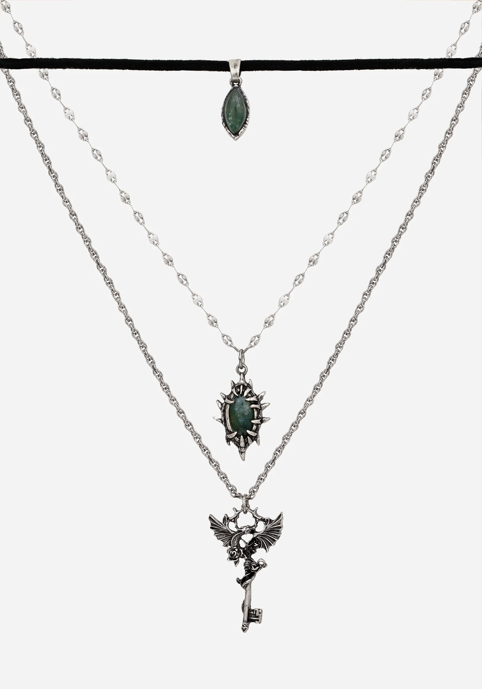 Petra Dragon Key Layered Necklace - Image 5