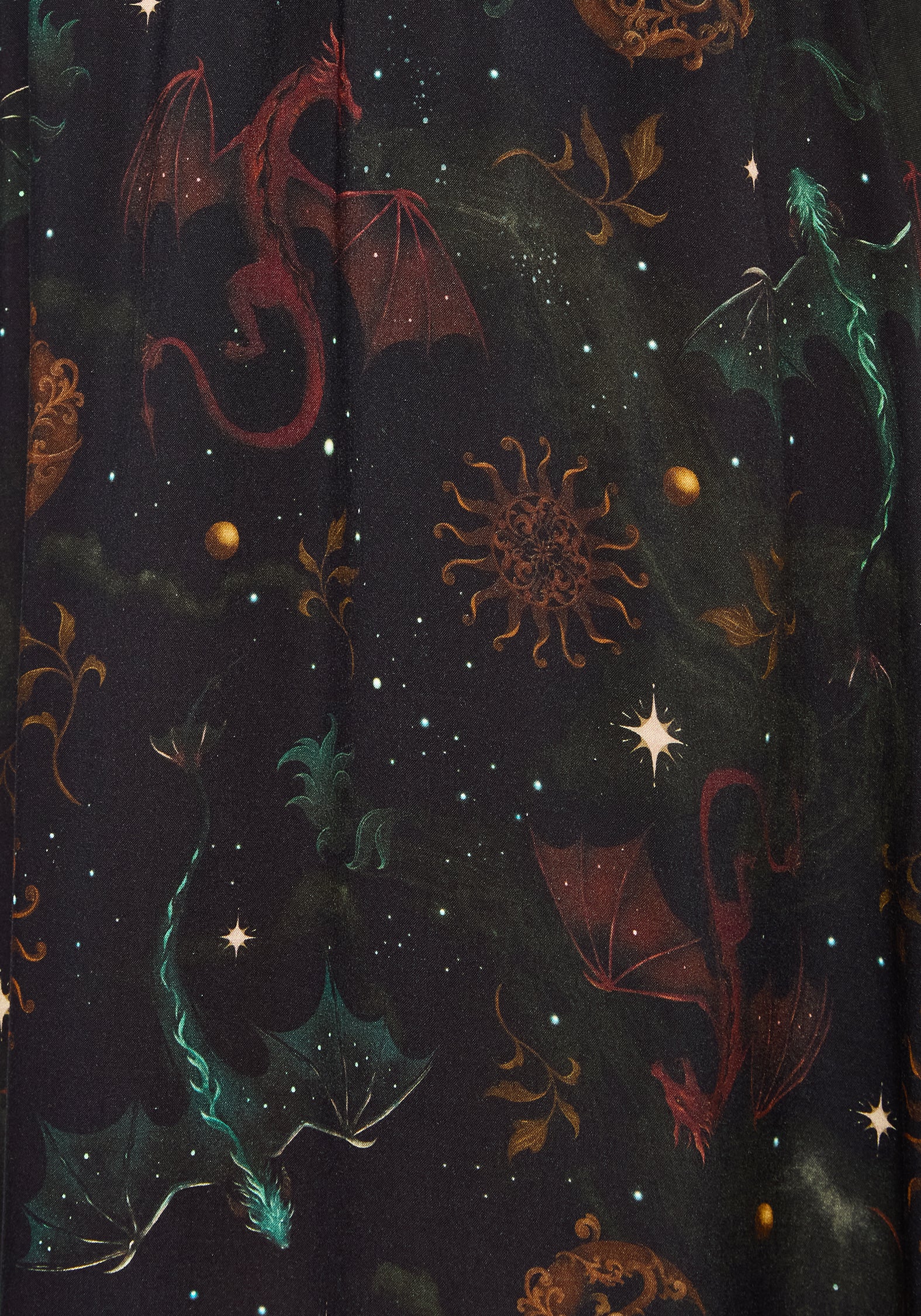 Phoenix Dragon Printed Pleated Midi Skirt - Image 2