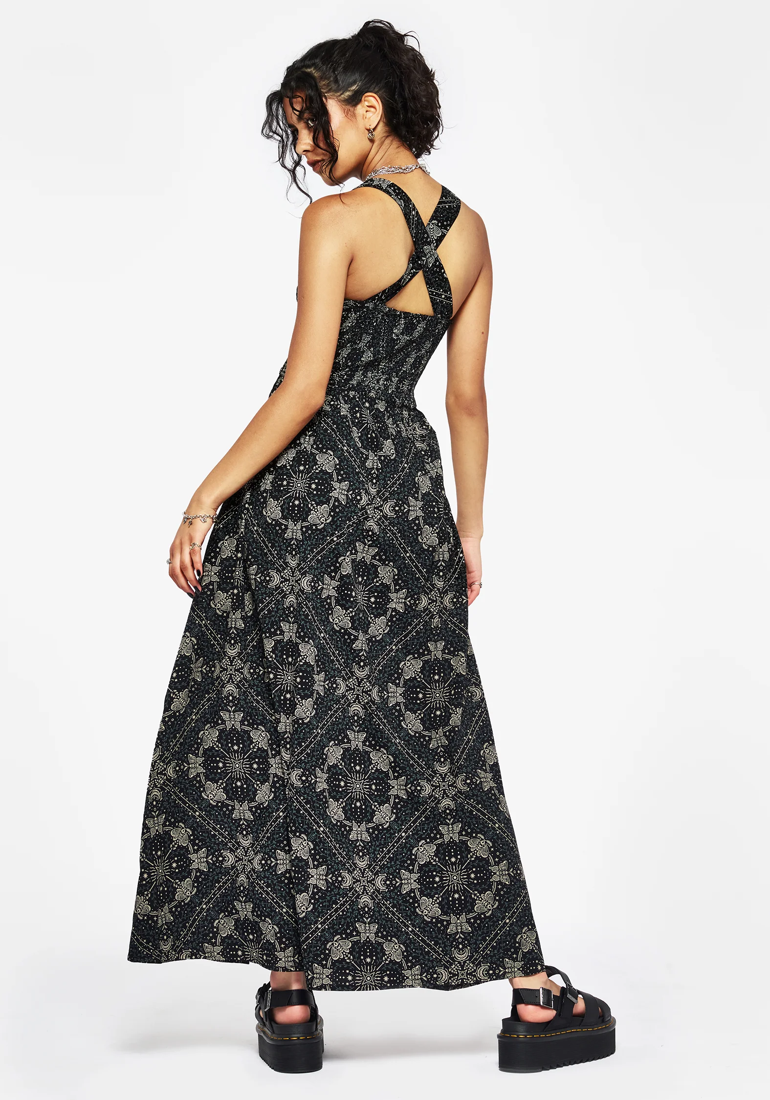 Poem Moth Printed Cami Midaxi Dress - Image 3
