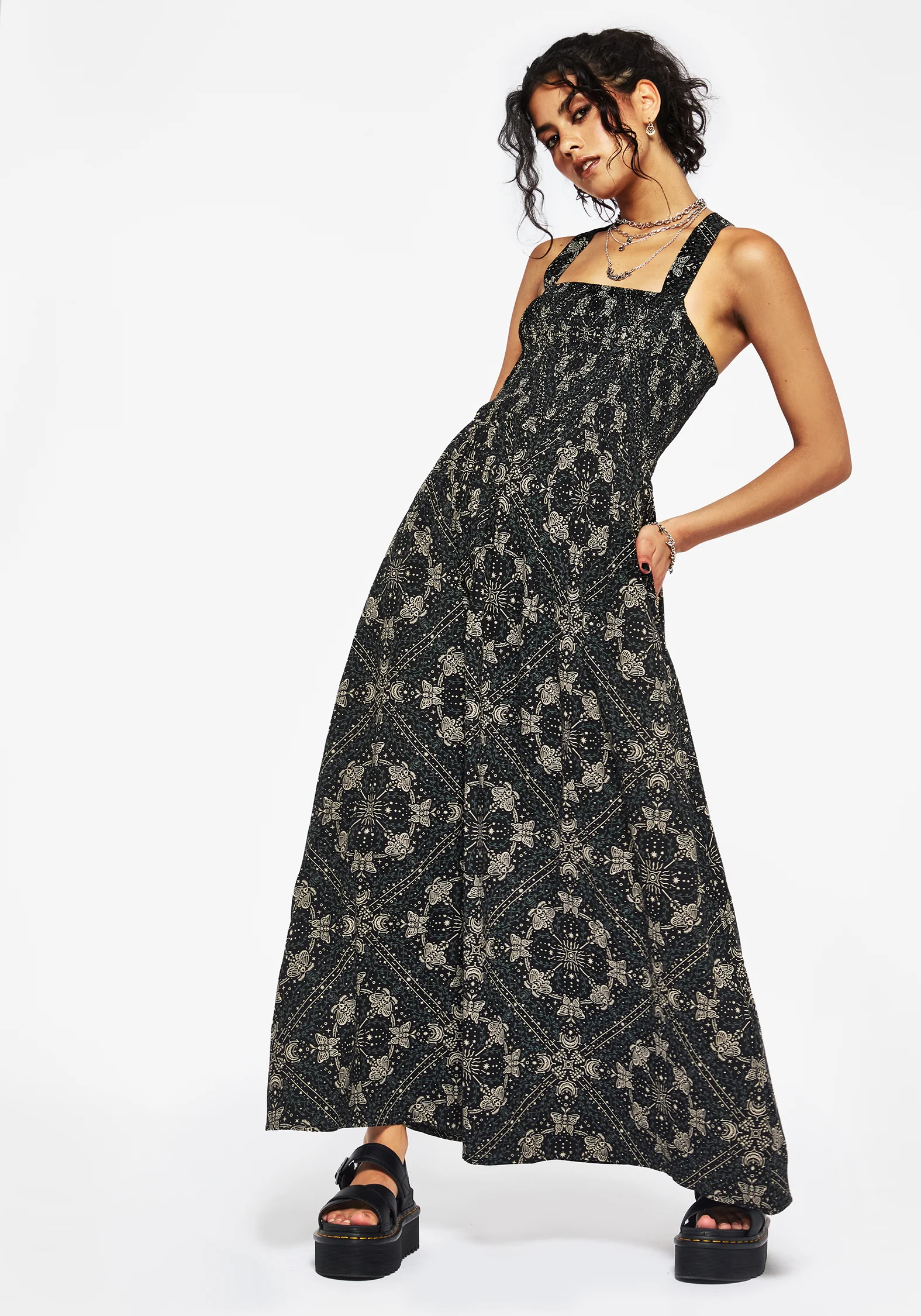 Poem Moth Printed Cami Midaxi Dress - Image 5