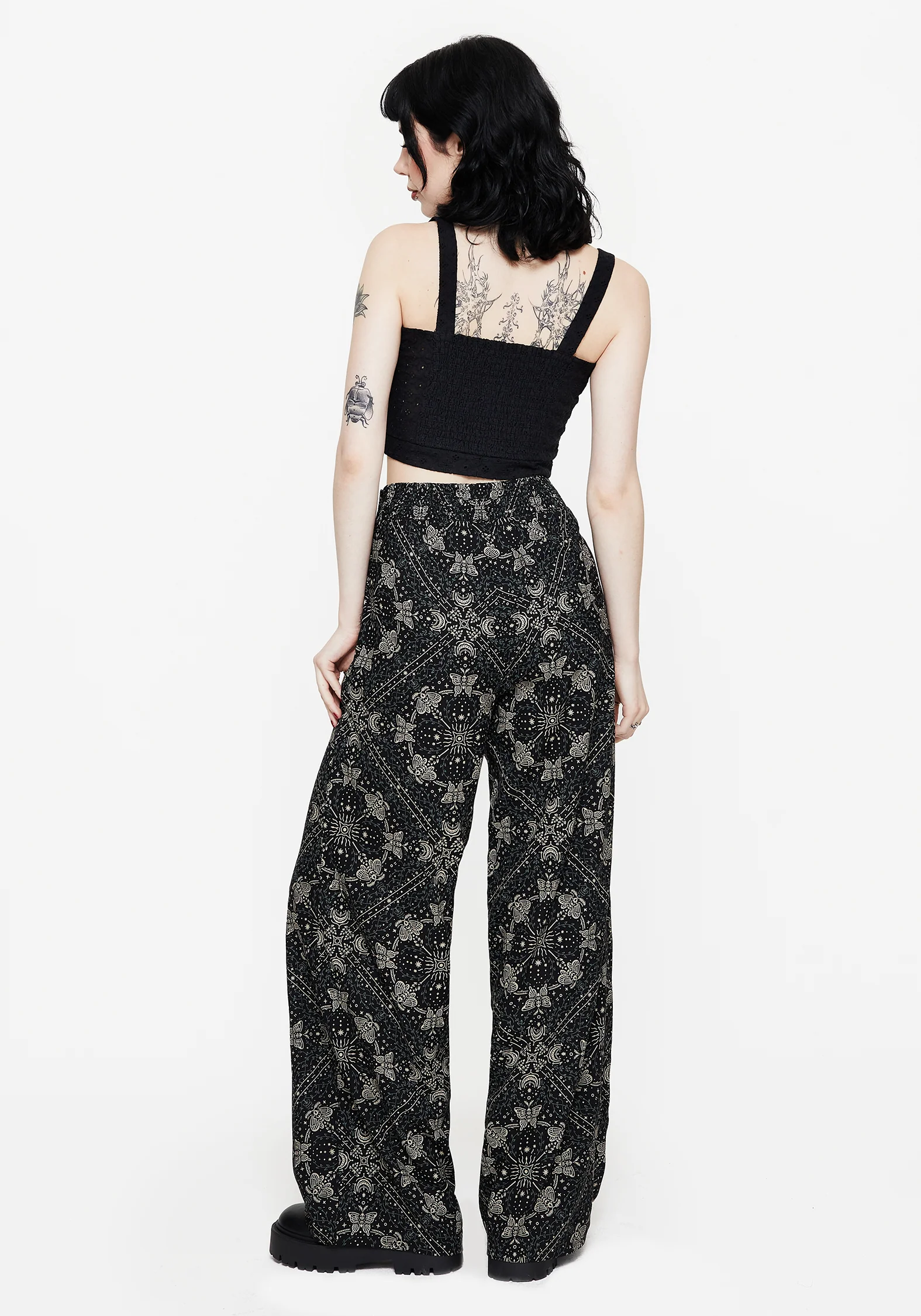 Poem Moth Printed Wide Leg Trouser - Image 3