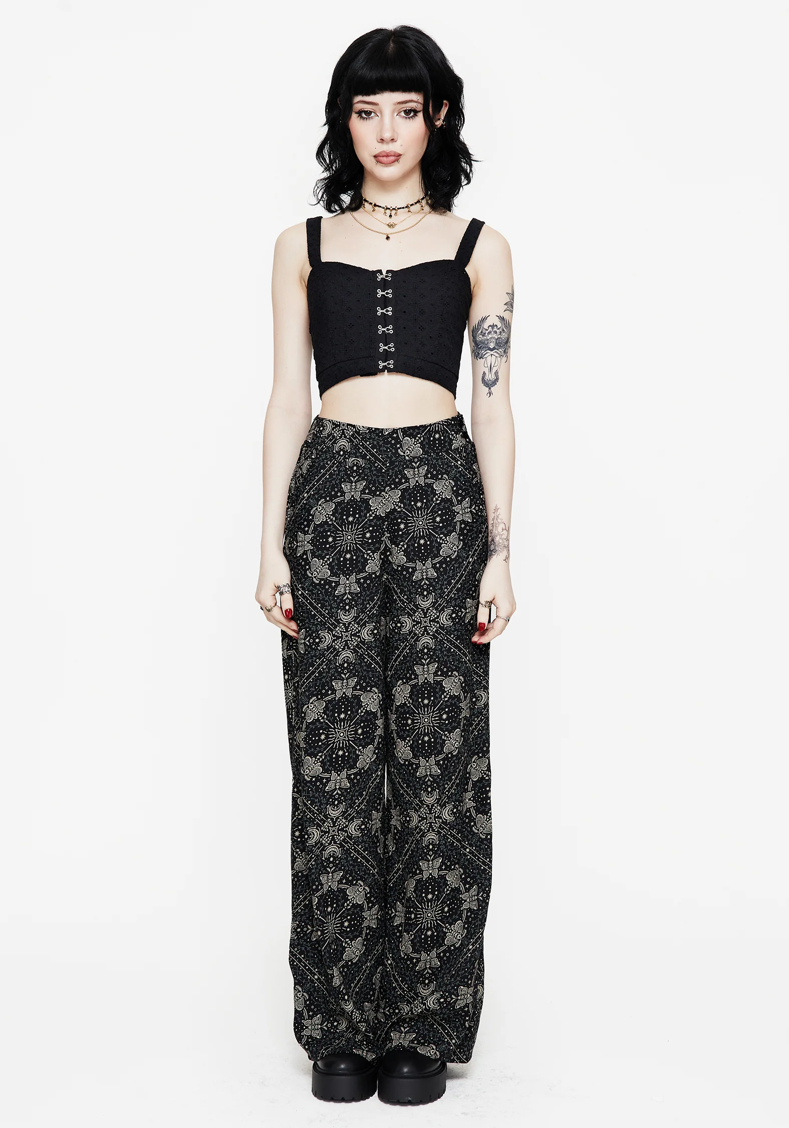 Poem Moth Printed Wide Leg Trouser - Image 5