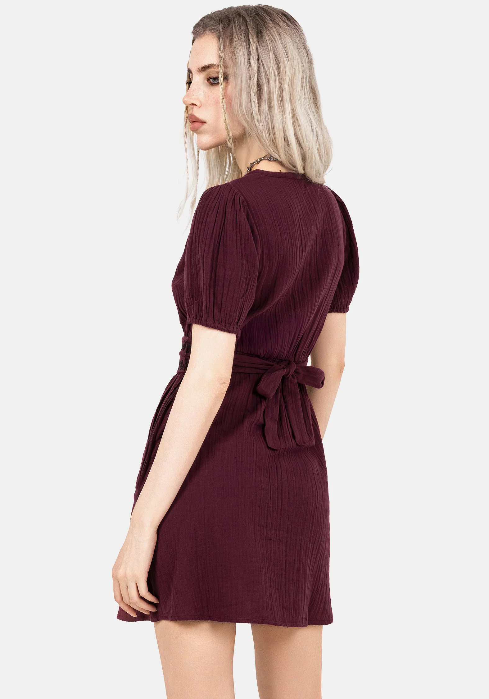 Poultice Embroidered Cotton Mini Dress - Image 3