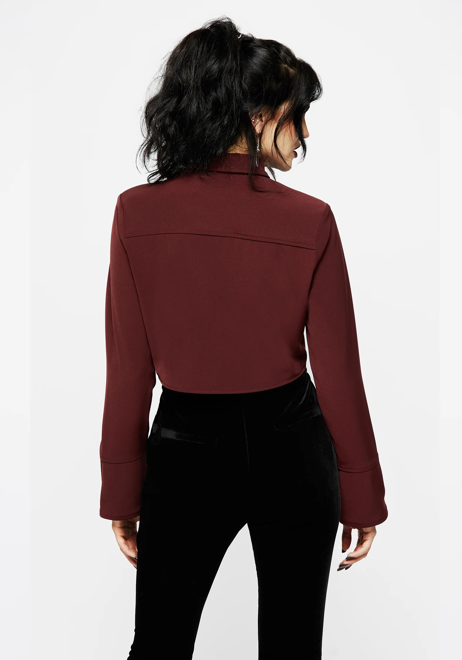 Resurrection Cross Chain Collared Crop Shirt - Image 3