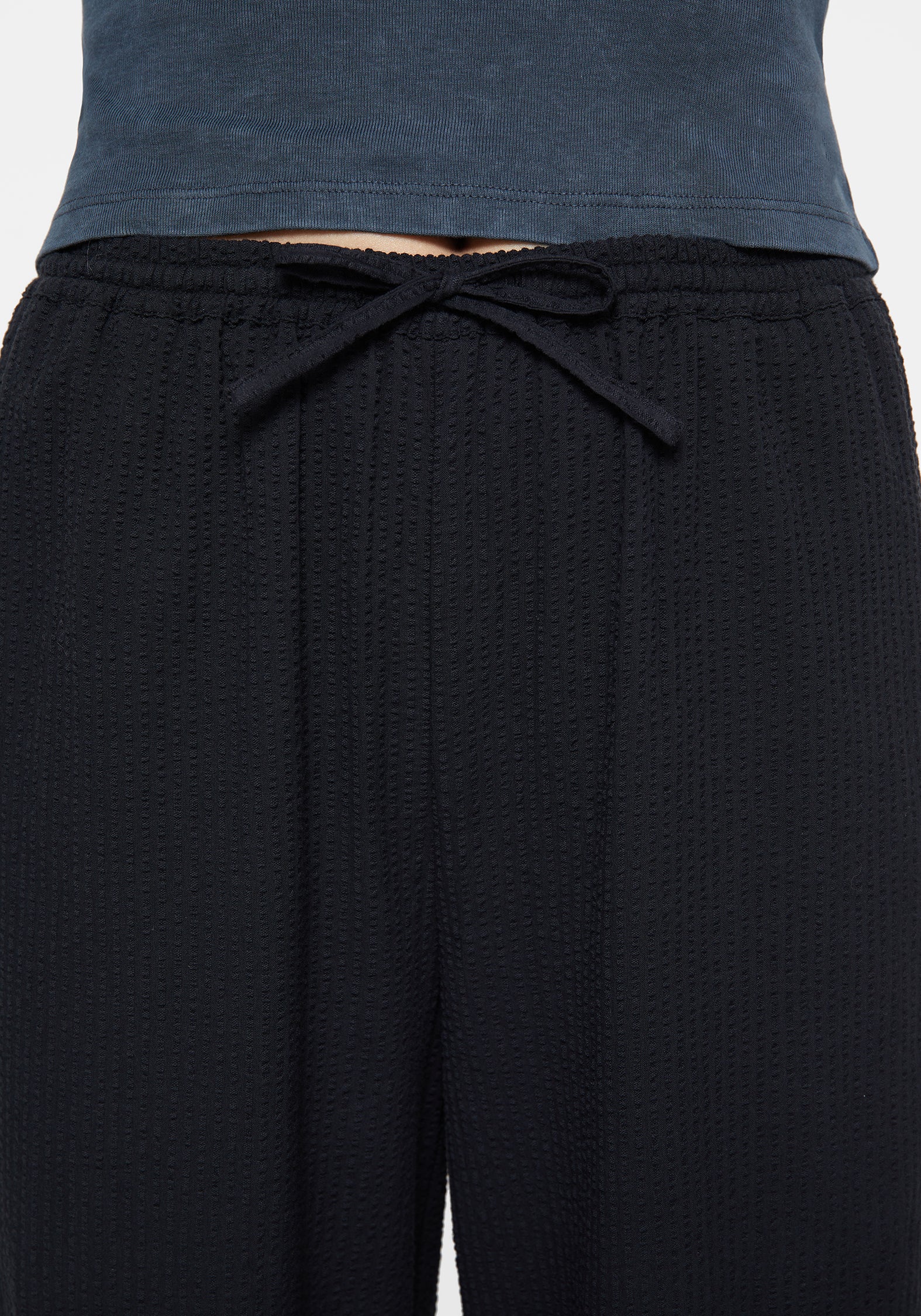 Rian Seersucker Straight Leg Trousers - Image 2