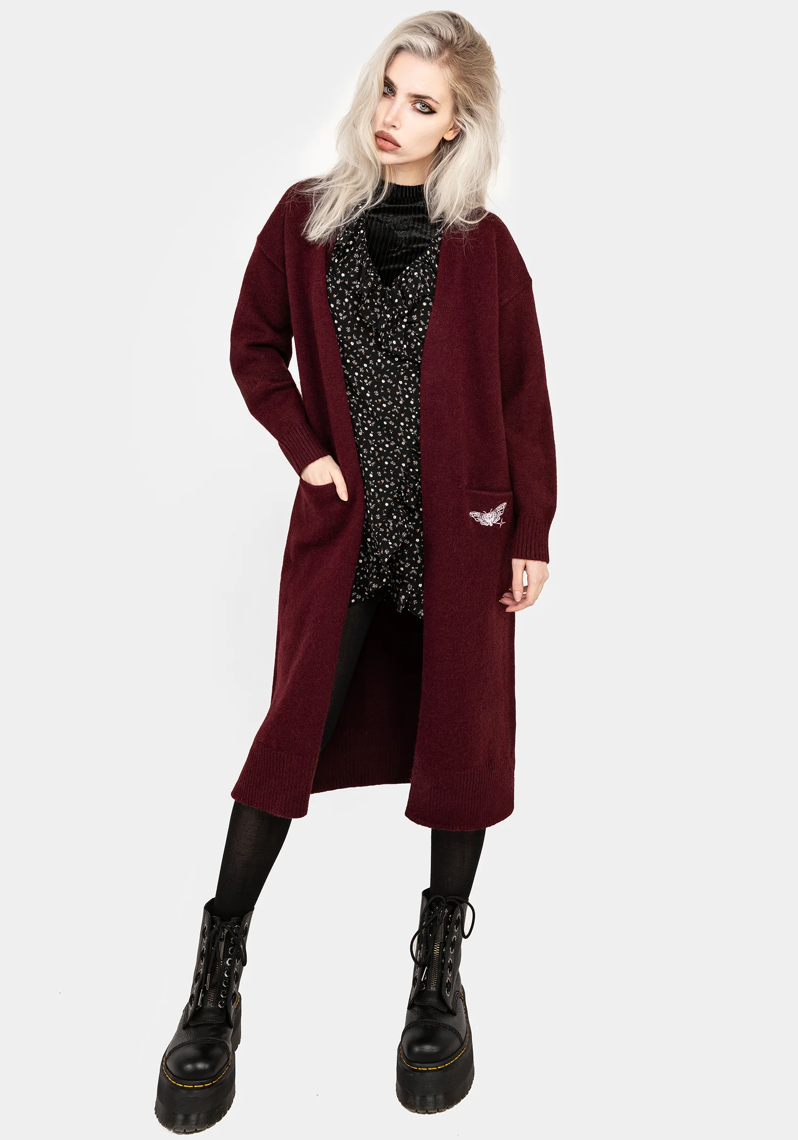 Rosamoth Embroidered Knit Longline Cardigan - Image 4