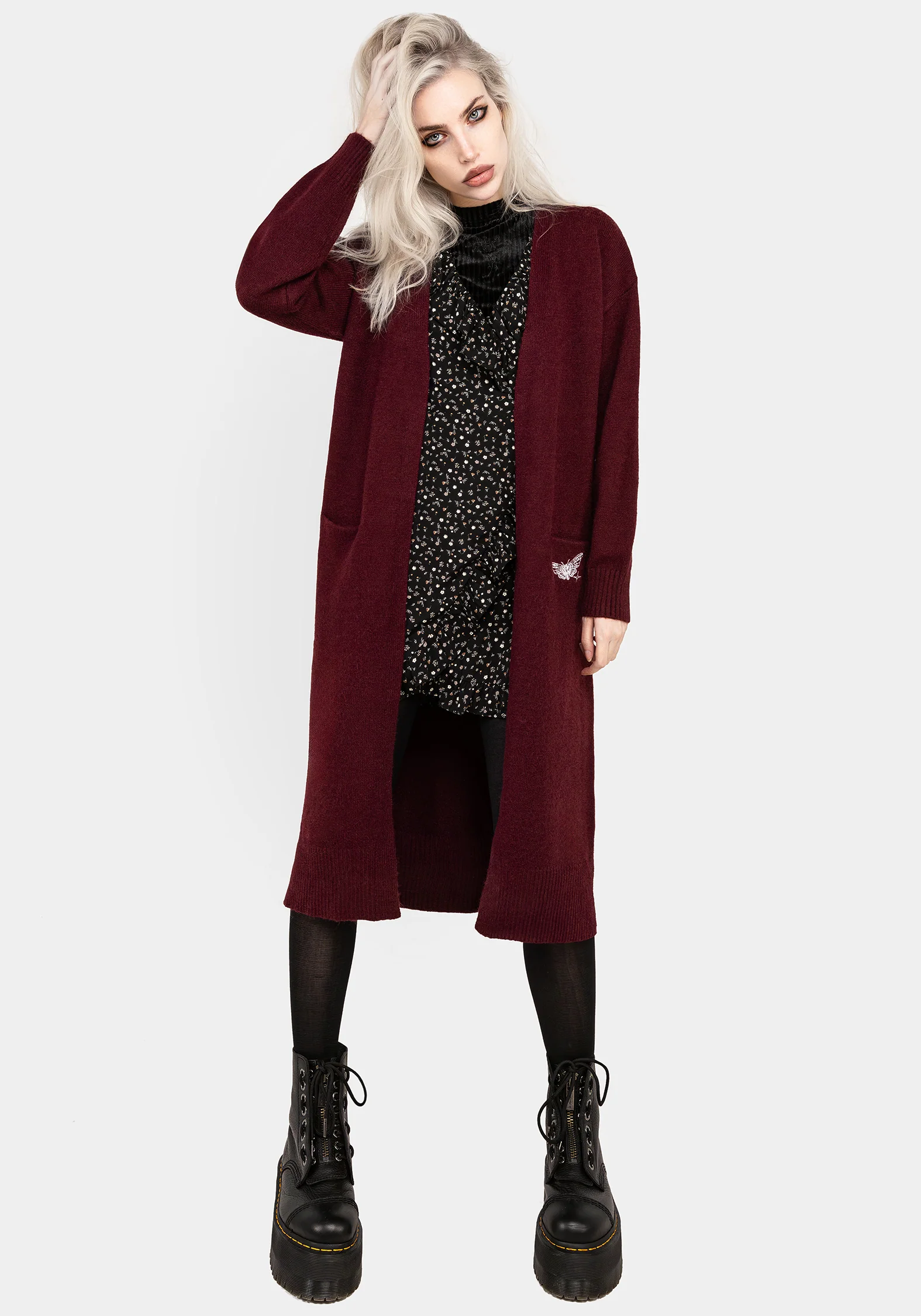 Rosamoth Embroidered Knit Longline Cardigan - Image 7