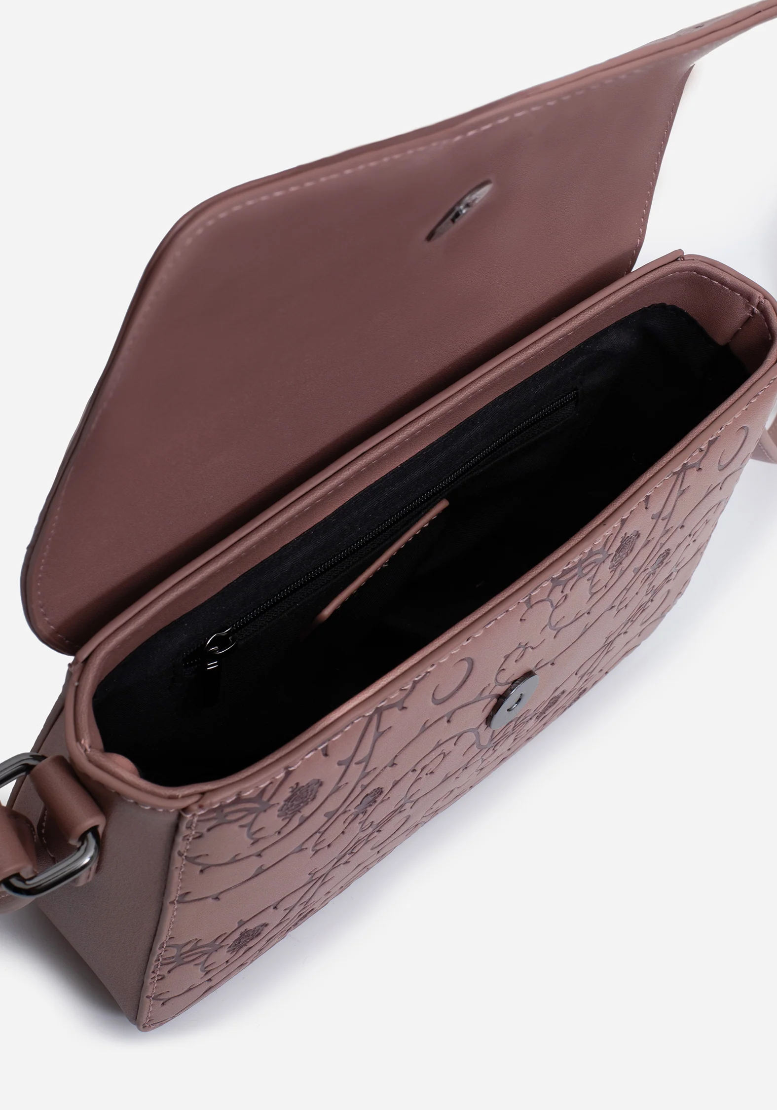 Rosethorn Floral Debossed Crossbody Bag - Image 7