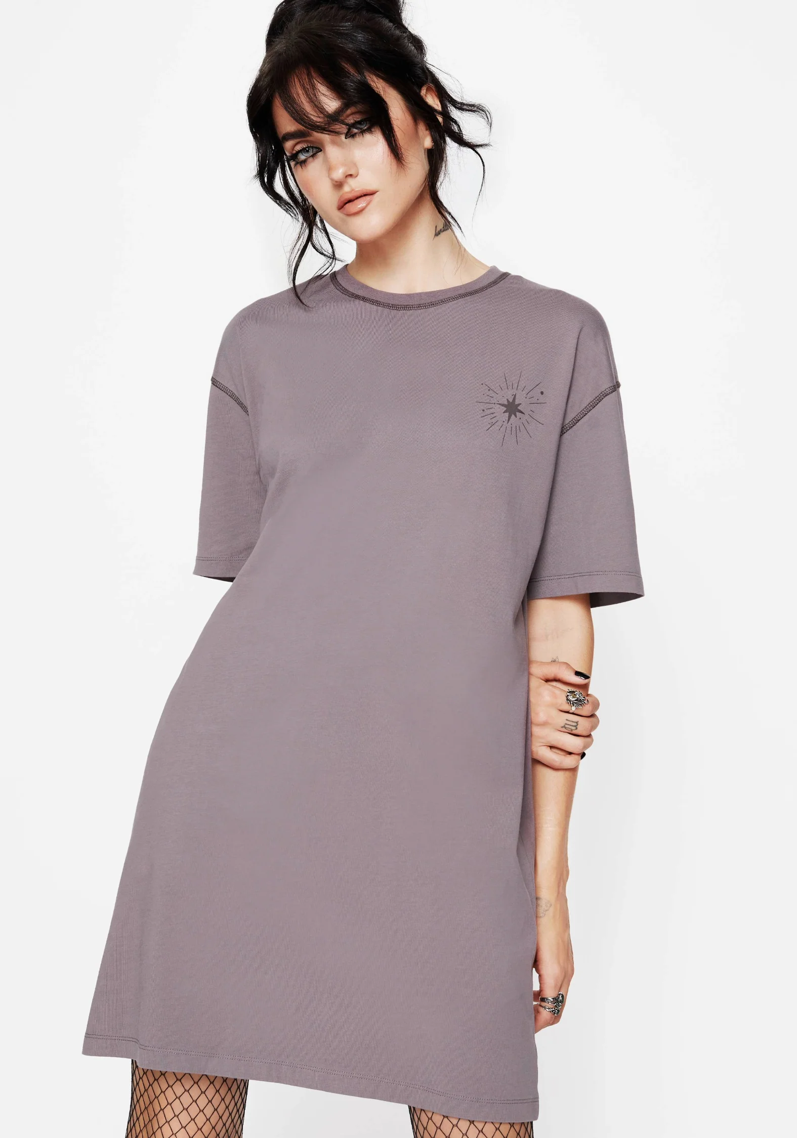 Saria Cotton-Blend Fairy Printed Jersey Tee Dress - Image 3