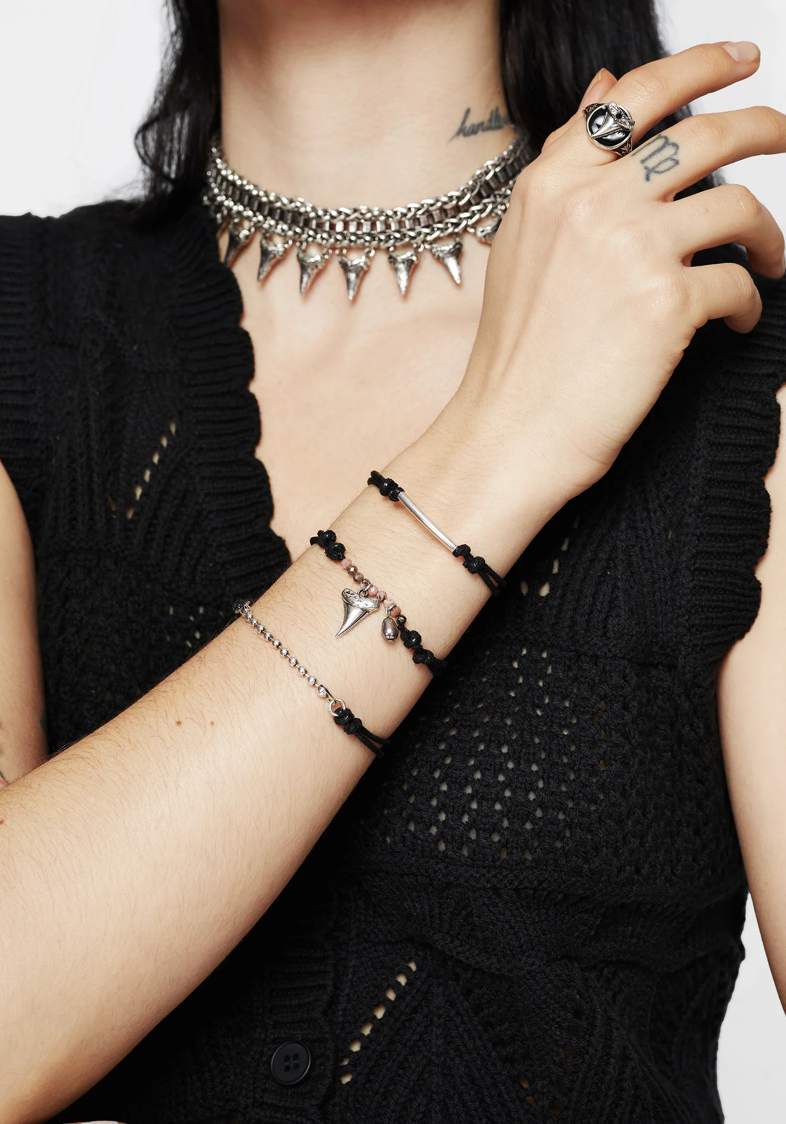 Shark Tooth Rope Bracelet Set - Image 5