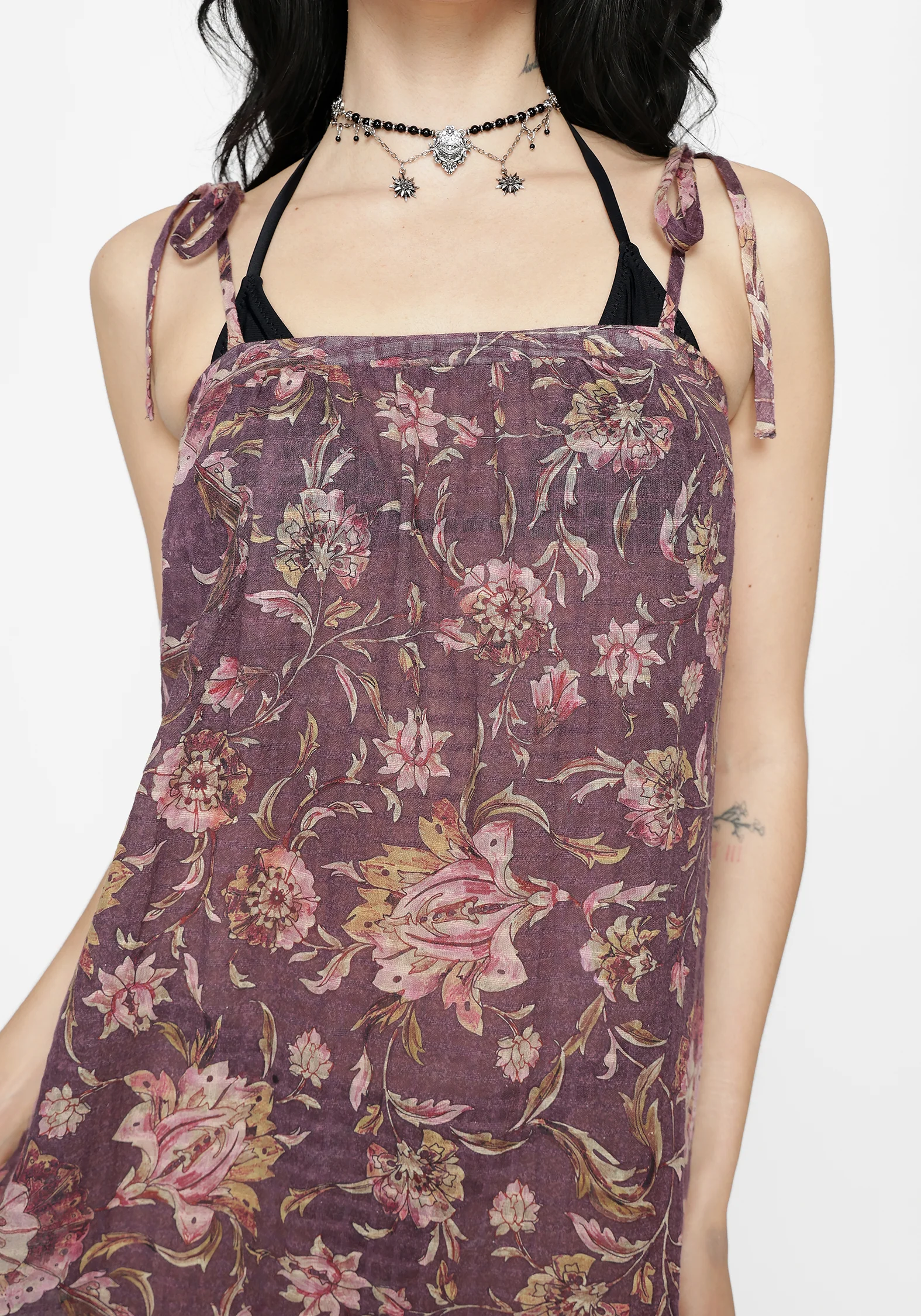 Skye Print Tiered High Low Beach Midaxi Dress - Image 2