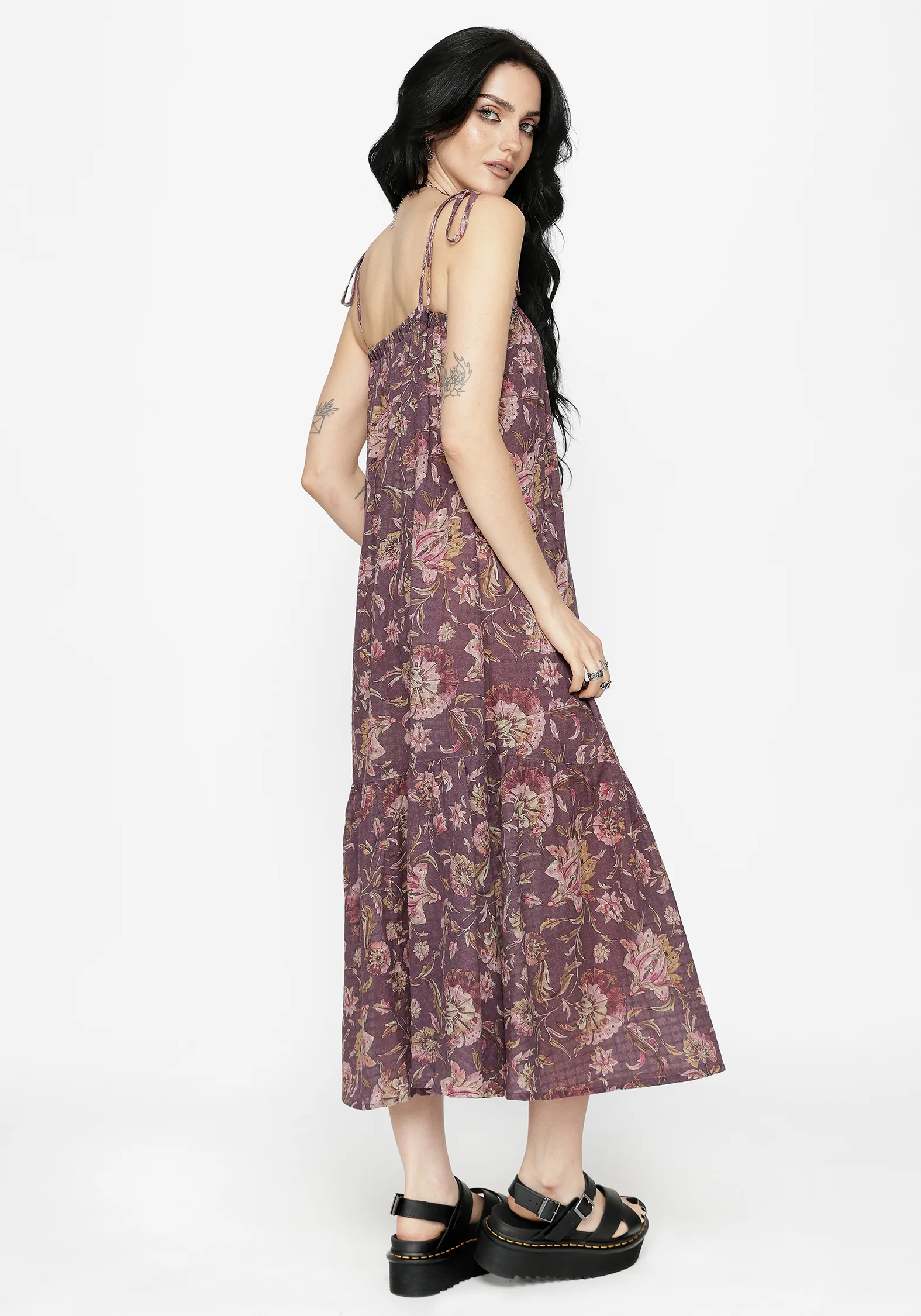 Skye Print Tiered High Low Beach Midaxi Dress - Image 3