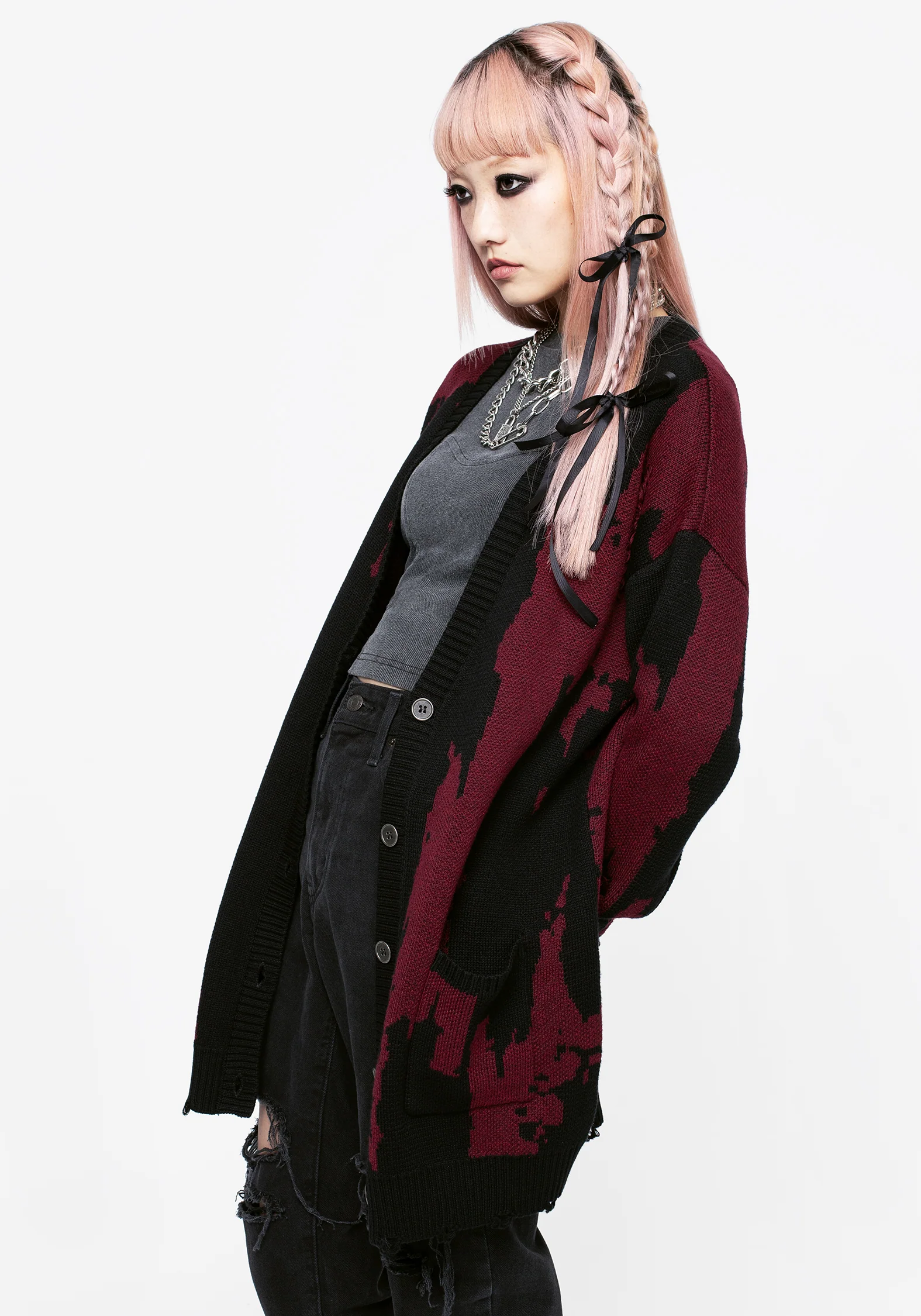 Snag Distressed Oversized Cardigan - Image 6