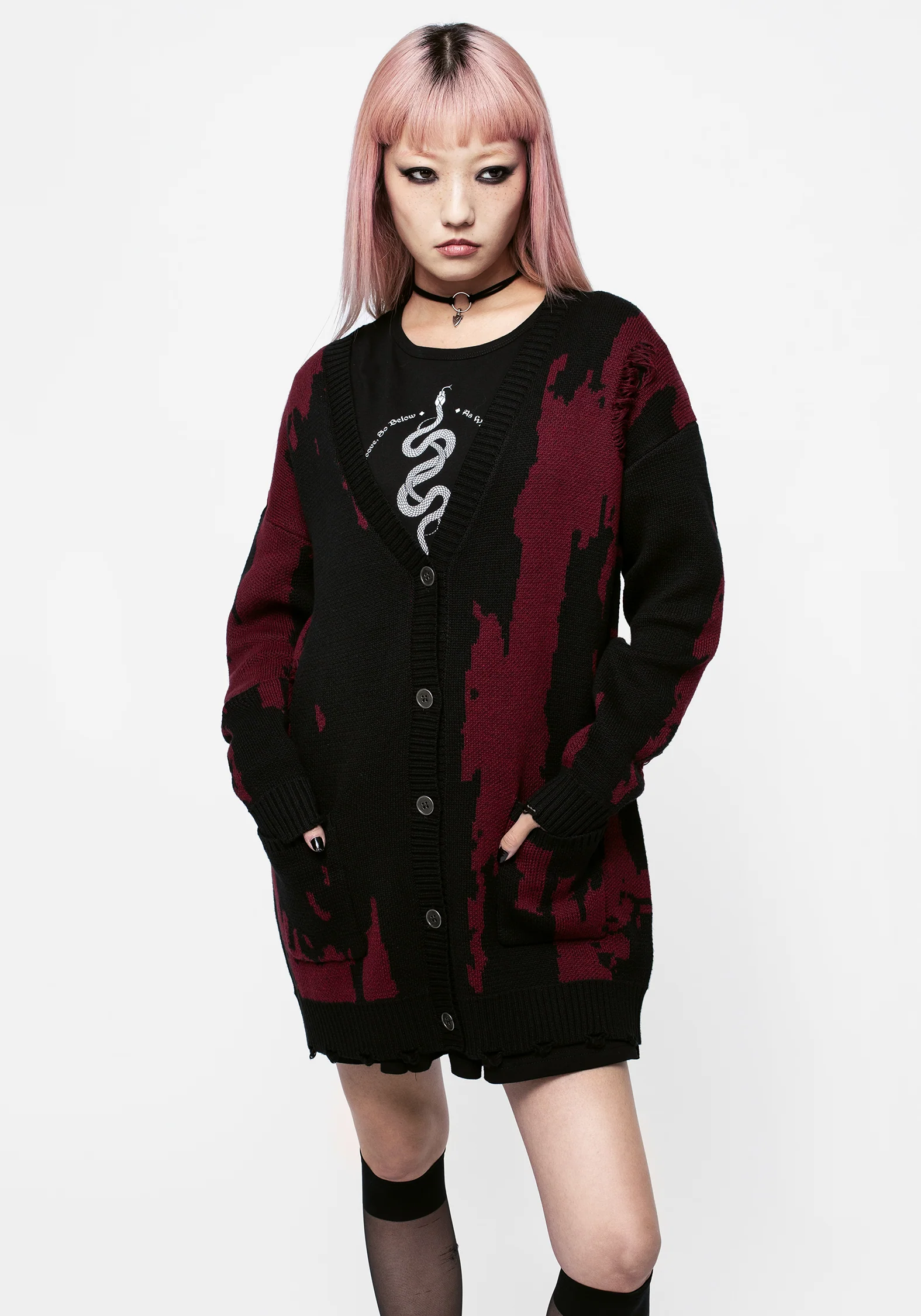 Snag Distressed Oversized Cardigan - Image 7