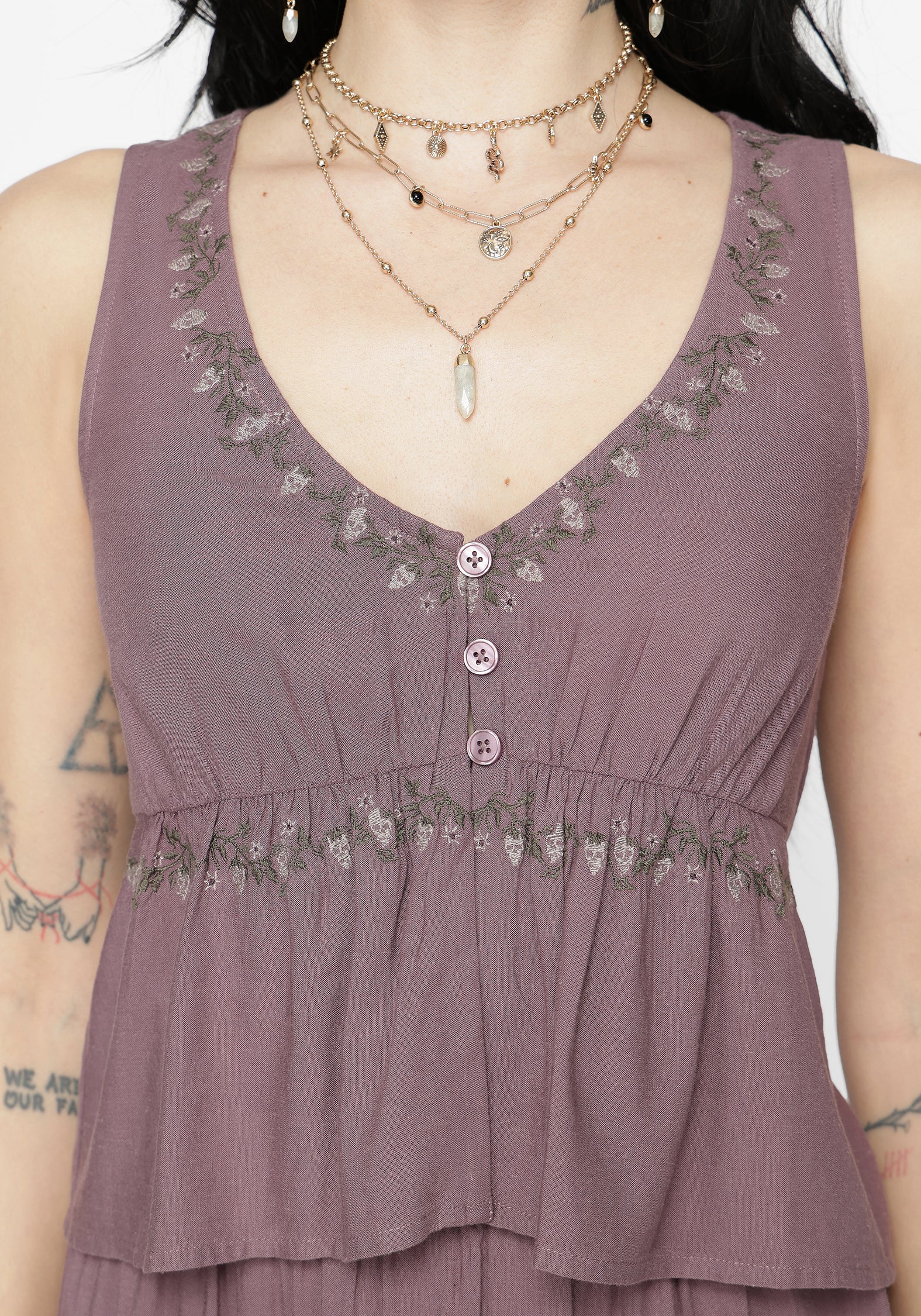 Solis Skull Embroidered Babydoll Cami - Image 4