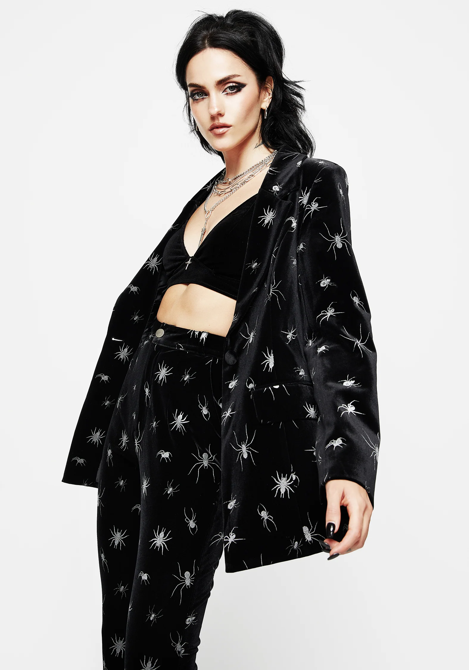 Spiro Foil Print Velour Blazer - Image 5