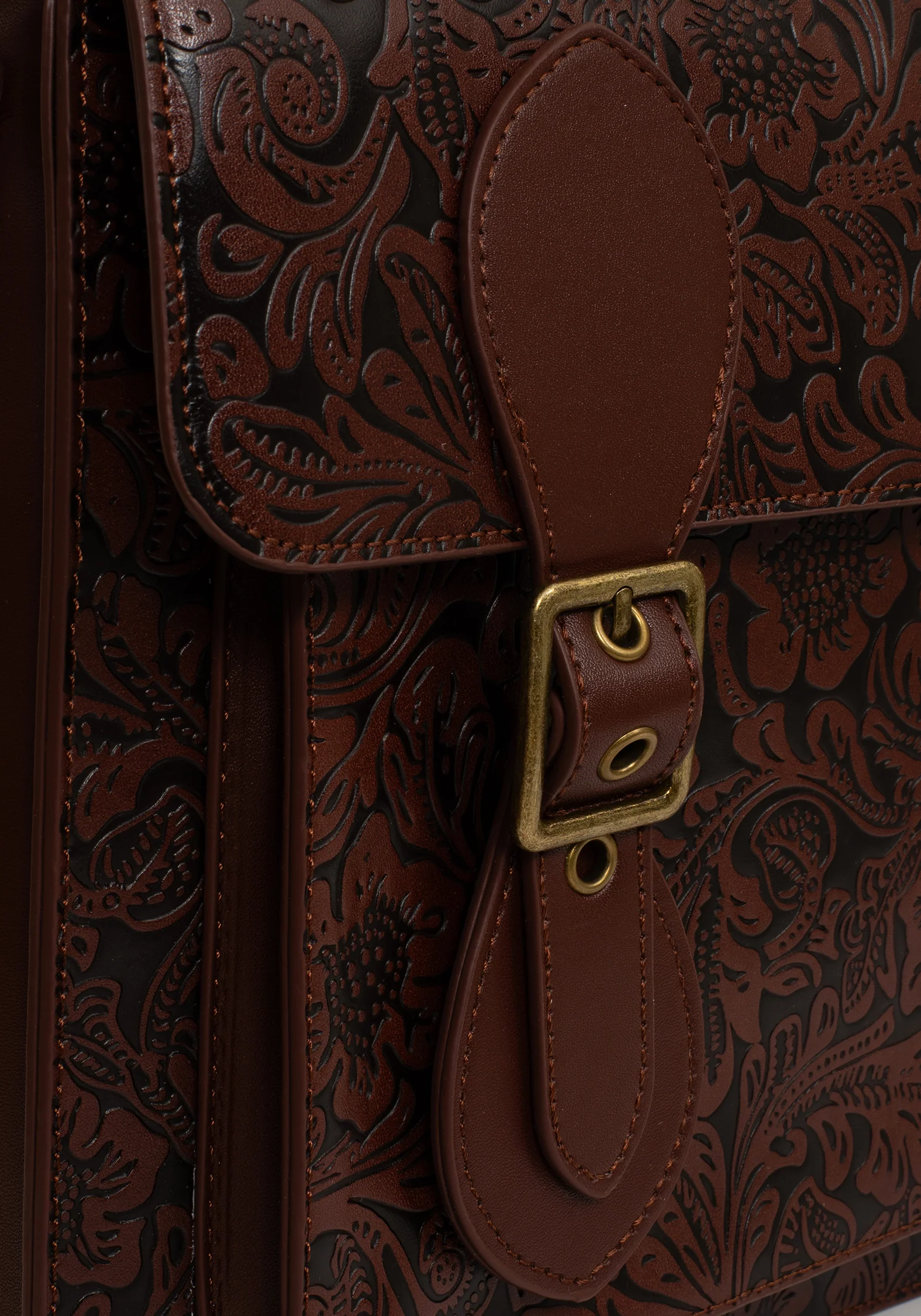 Sunder Floral Debossed Mini Crossbody Satchel Bag - Image 3