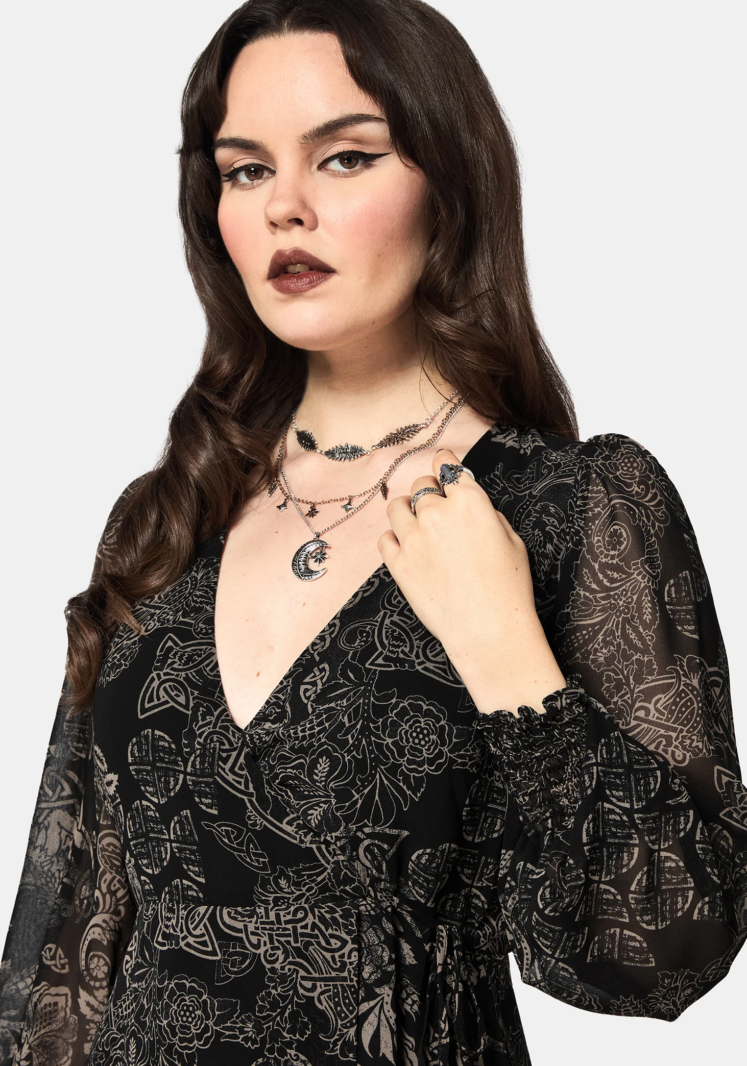 Surge Celtic Print Wrap Mini Dress - Image 2