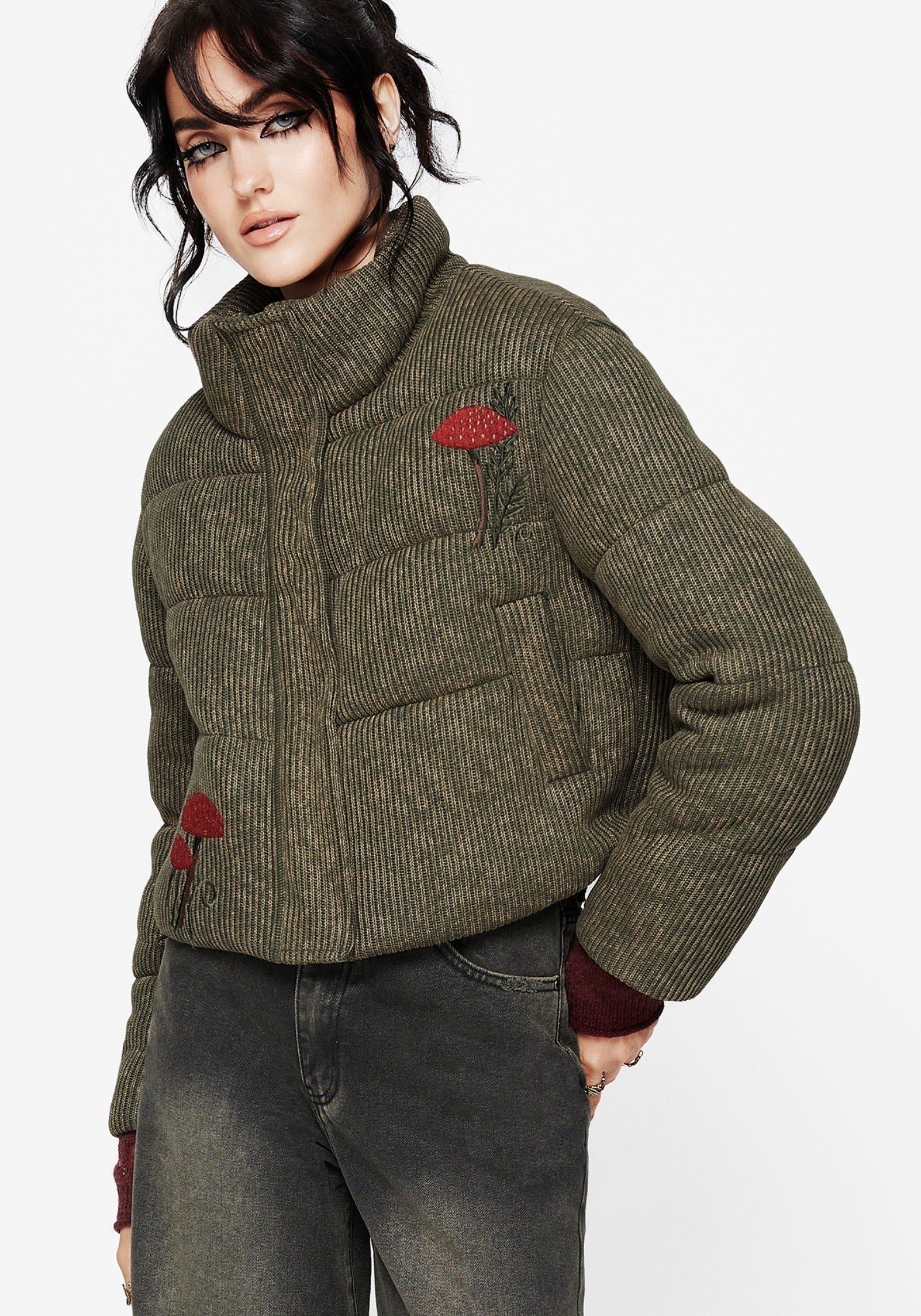 Sylvia Embroidered Knit Bomber Jacket - Image 4