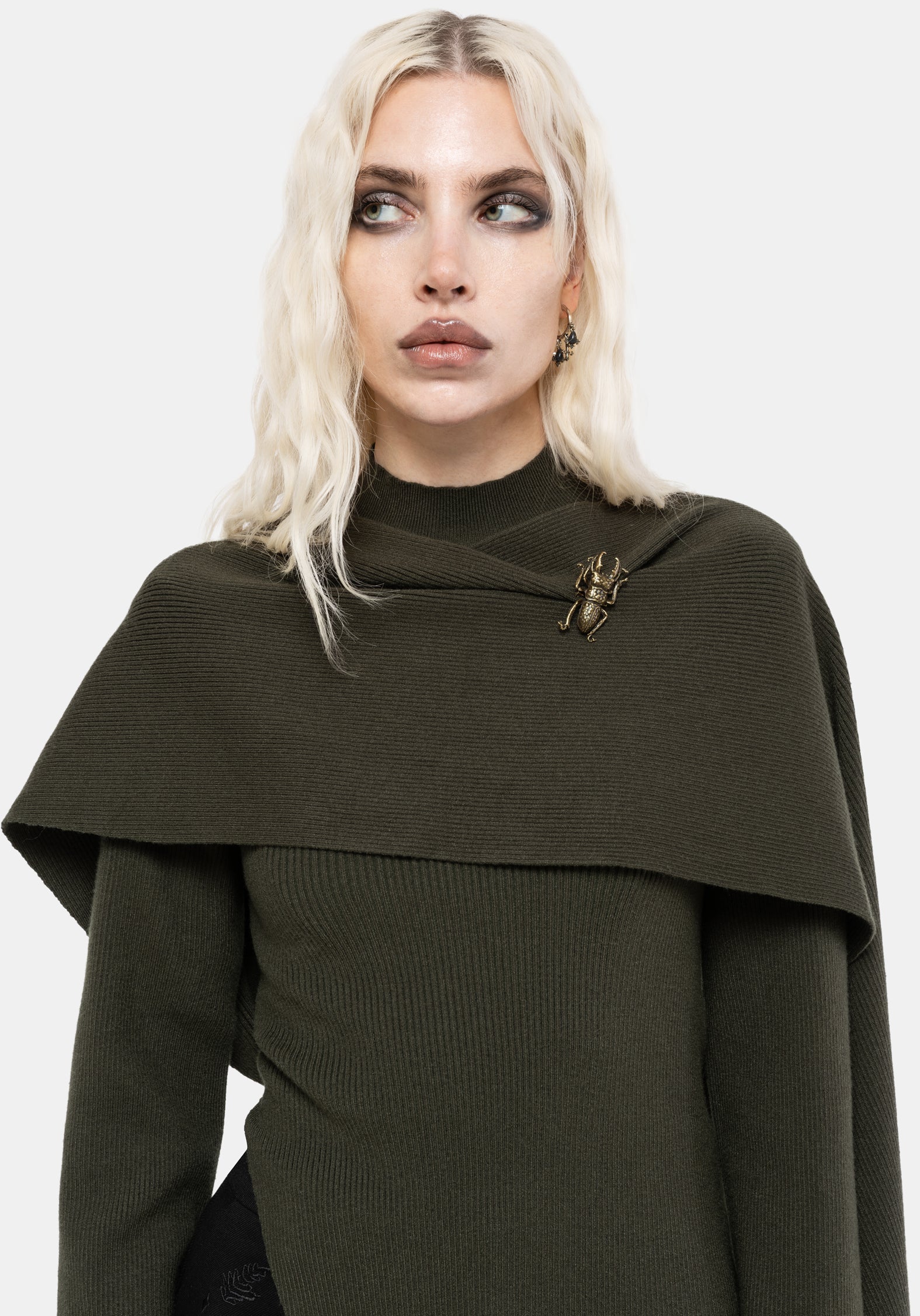 Symphony Scarf Cape Flare Knit Top - Image 4