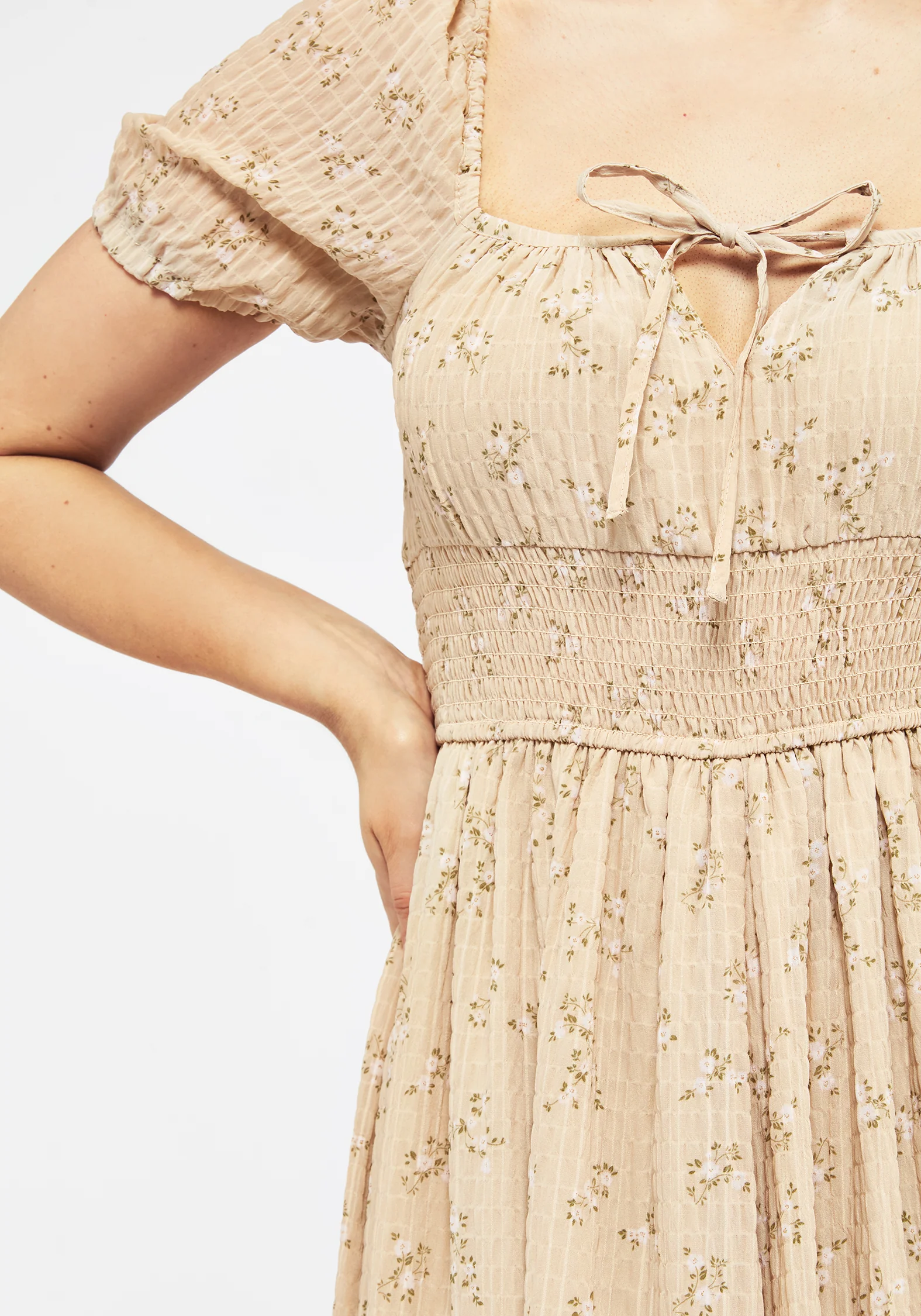 Tabitha Floral Print Chiffon Handkerchief Hem Midaxi Dress - Image 2