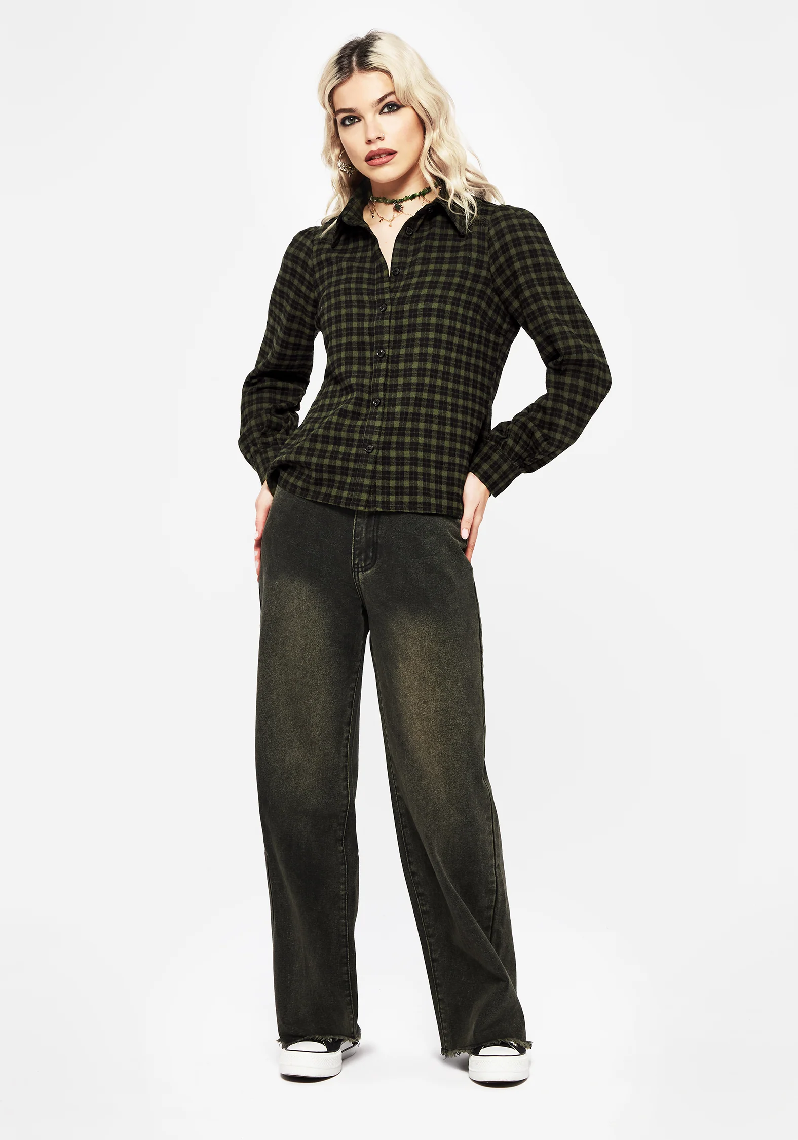 Terra Cotton Check Button Up Shirt - Image 4