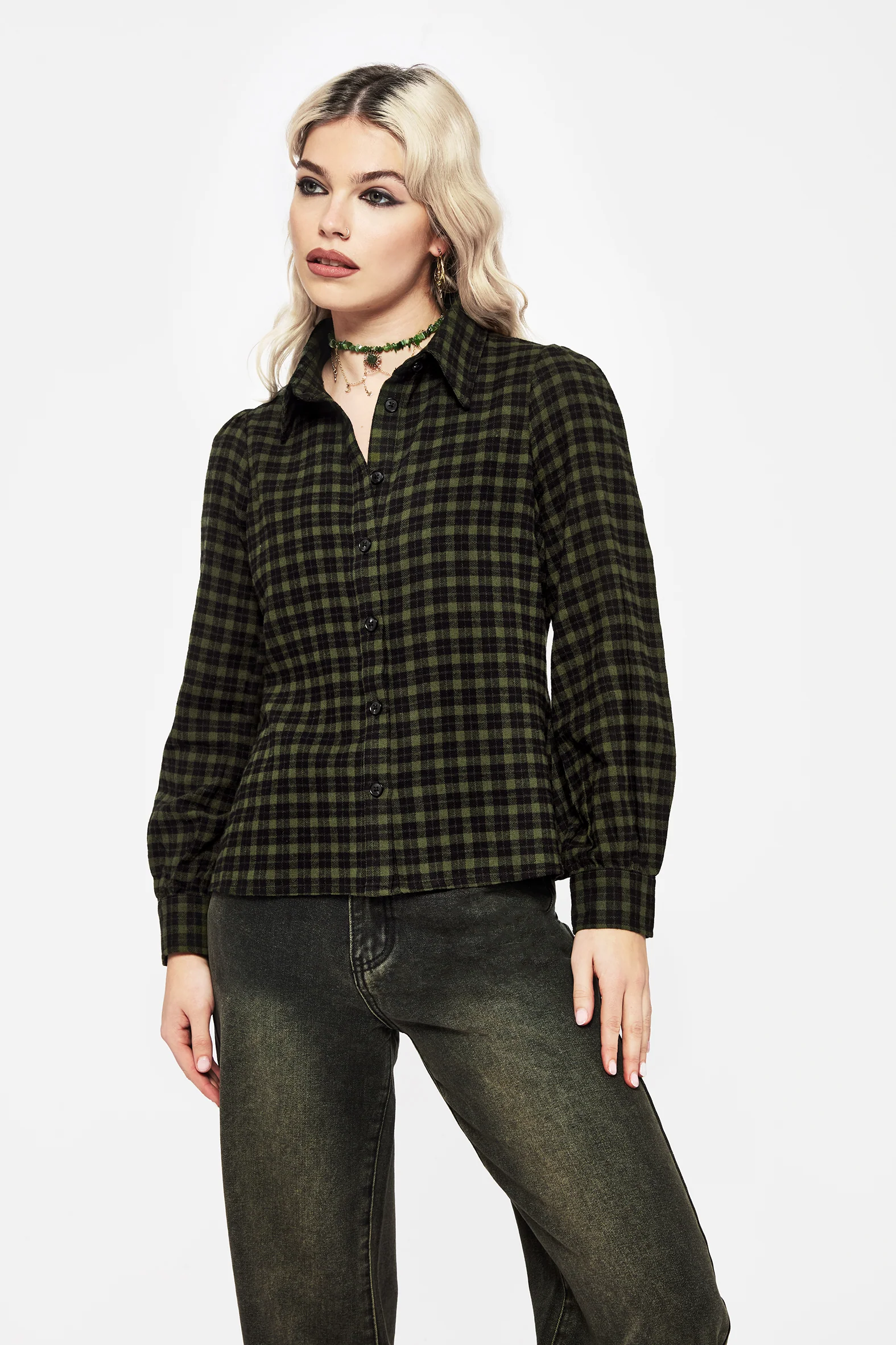 Terra Cotton Check Button Up Shirt - Image 5