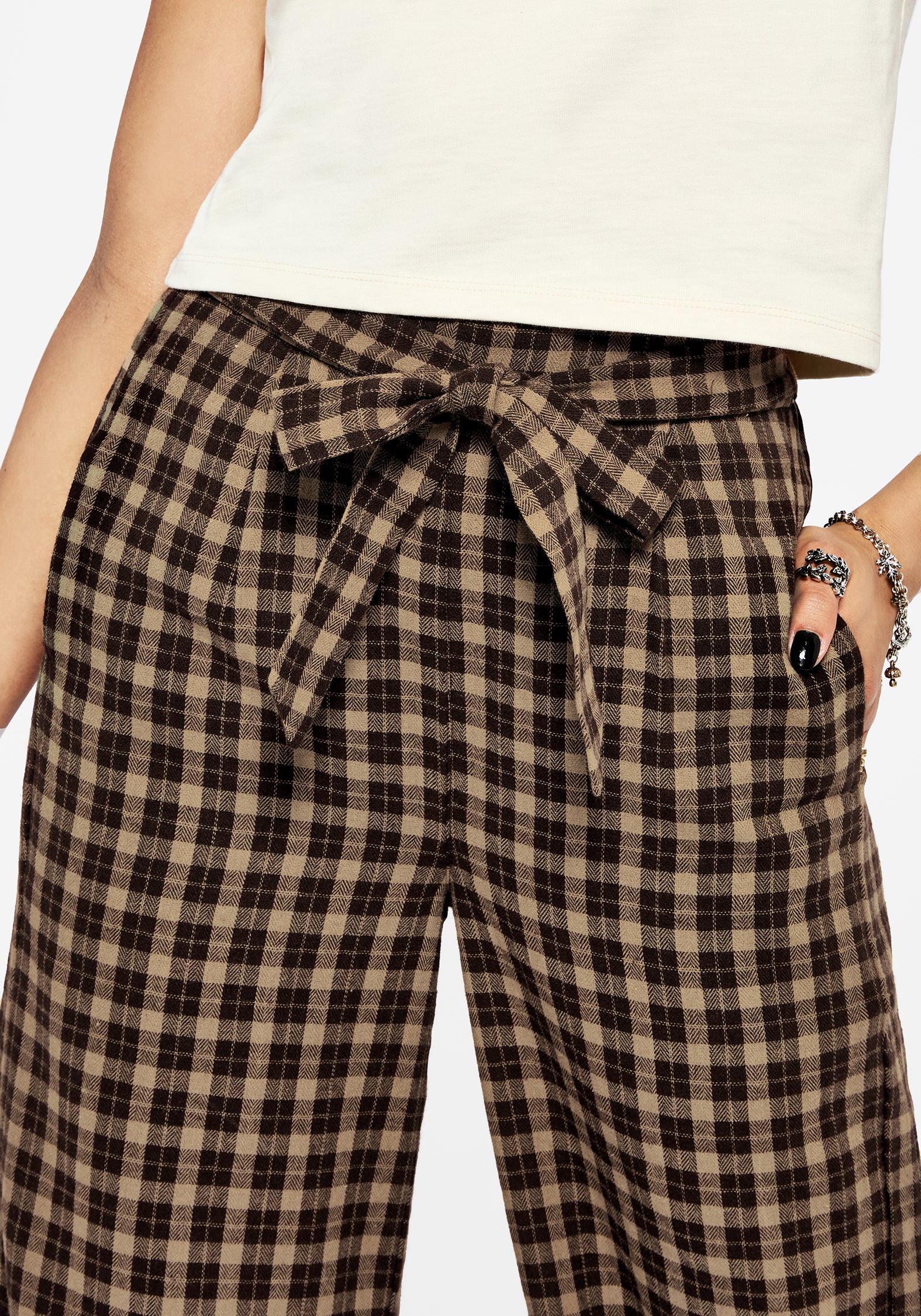 Terra Wide Leg Culotte Trouser - Brown - Image 2